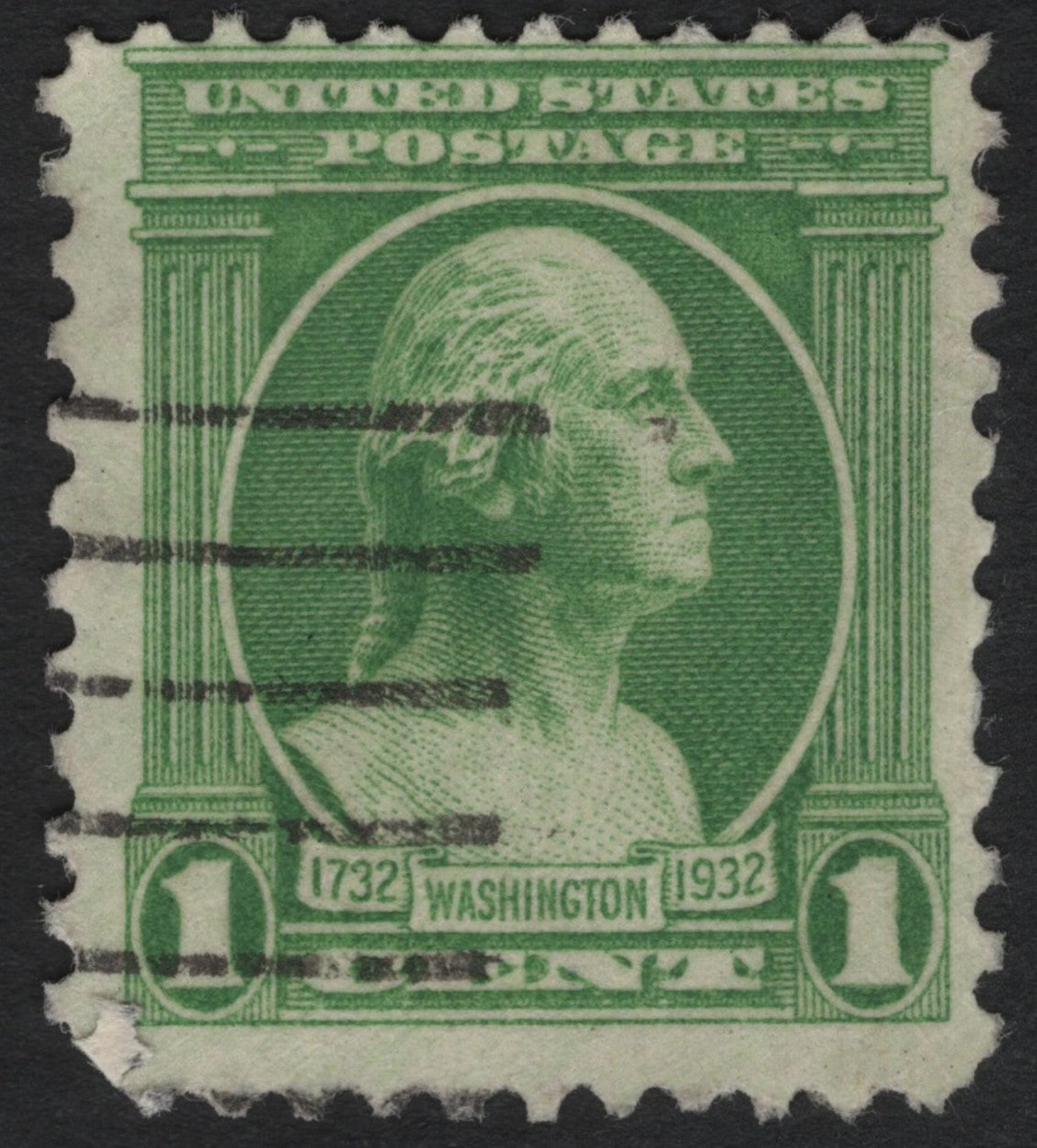 SCG8865 - United States 1932 – 1¢ Washington Bicentennial (George Washington, Green)