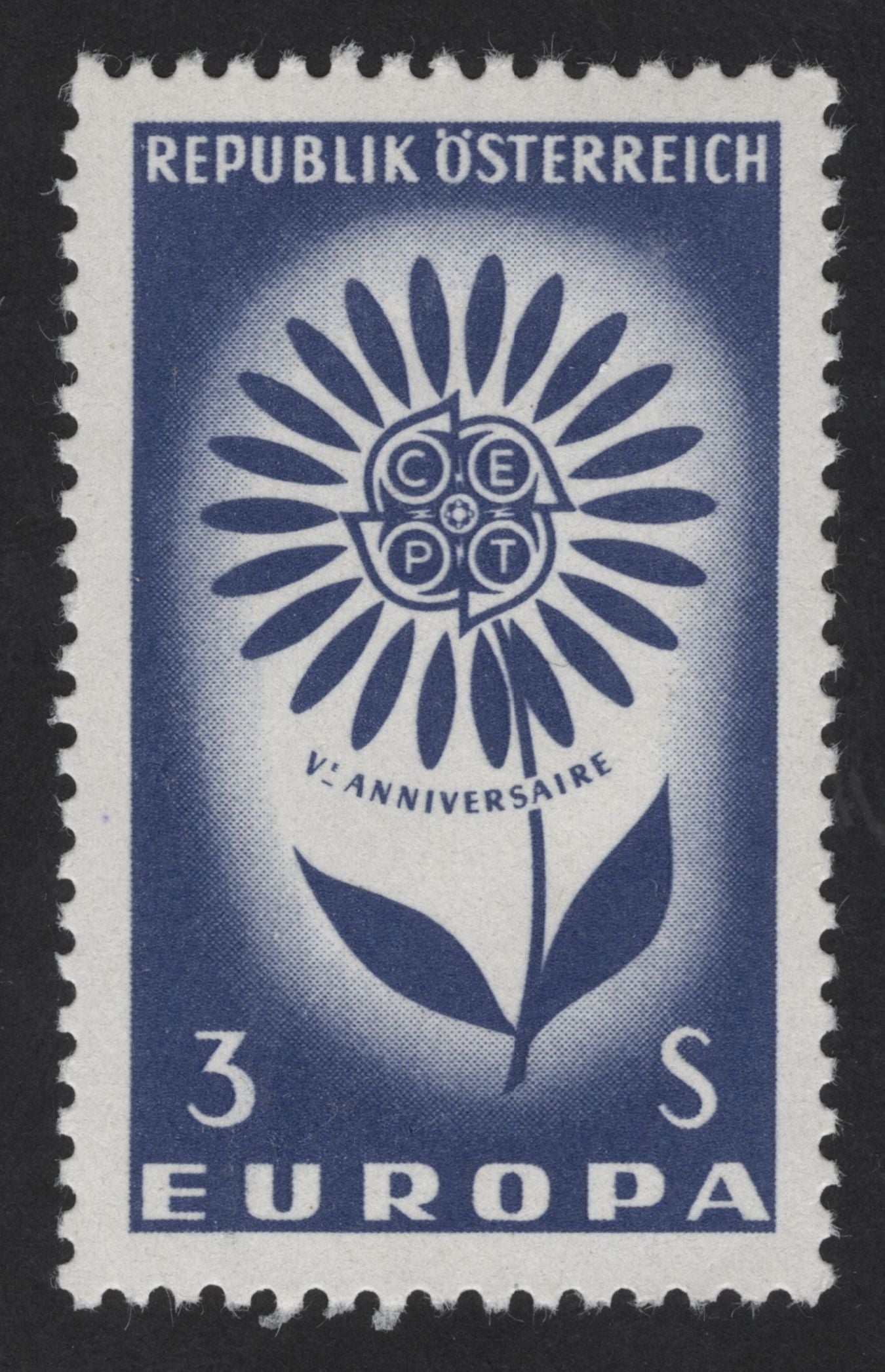 SCG13633 - Austria 1959 Europa CEPT – Stylized Flower (3 Schilling)