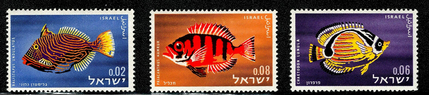 SCG127 Israel Tropical Fish Stamp Set – Balistapus, Priacanthus & Chaetodon Series