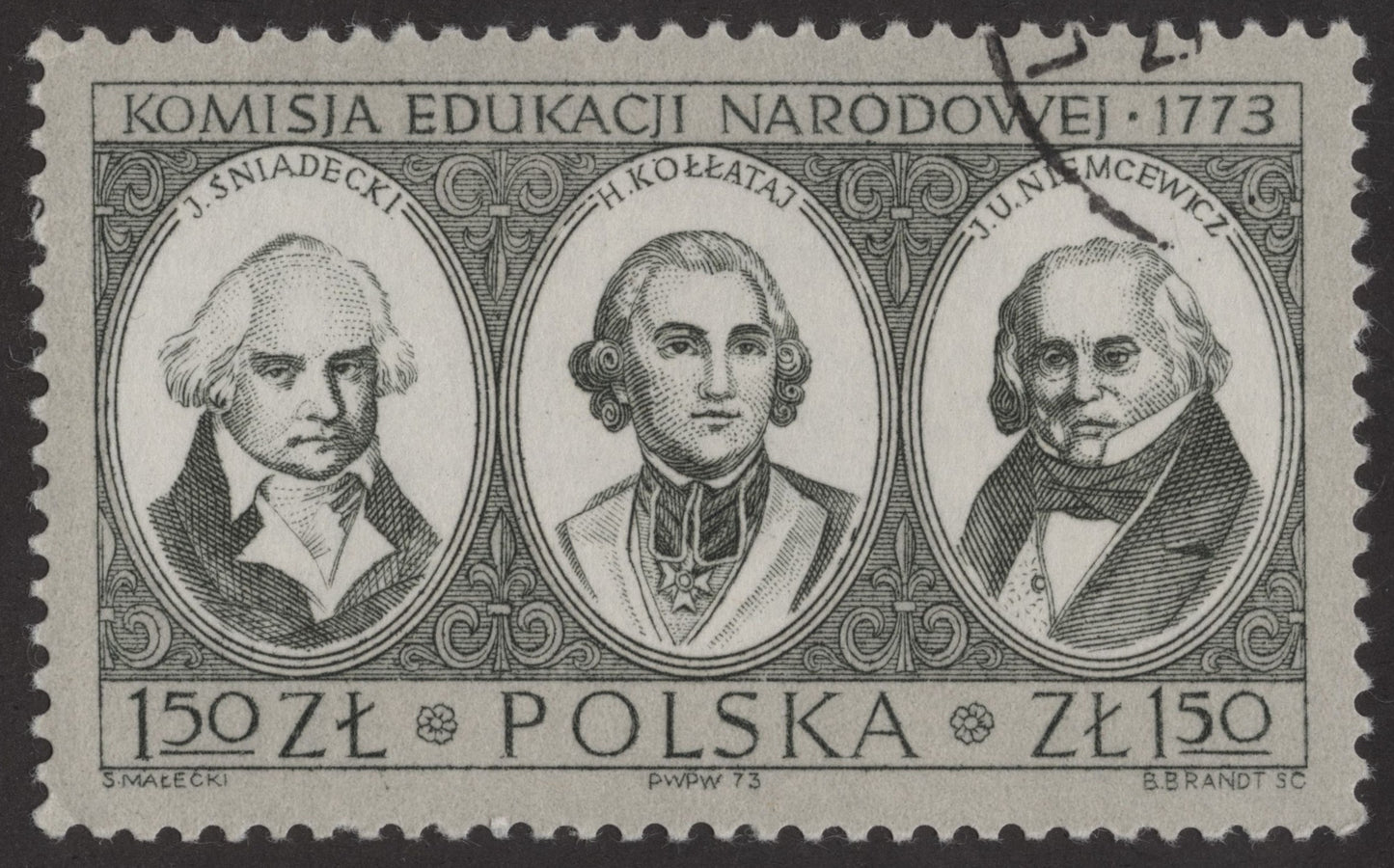 SCG204 Used Polish Stamp – 1773 Honoring the Commission of National Education
