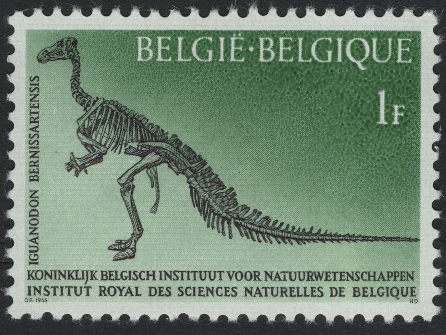 SCG7465 - Belgium – 1966 “Iguanodon Bernissartensis” Stamp