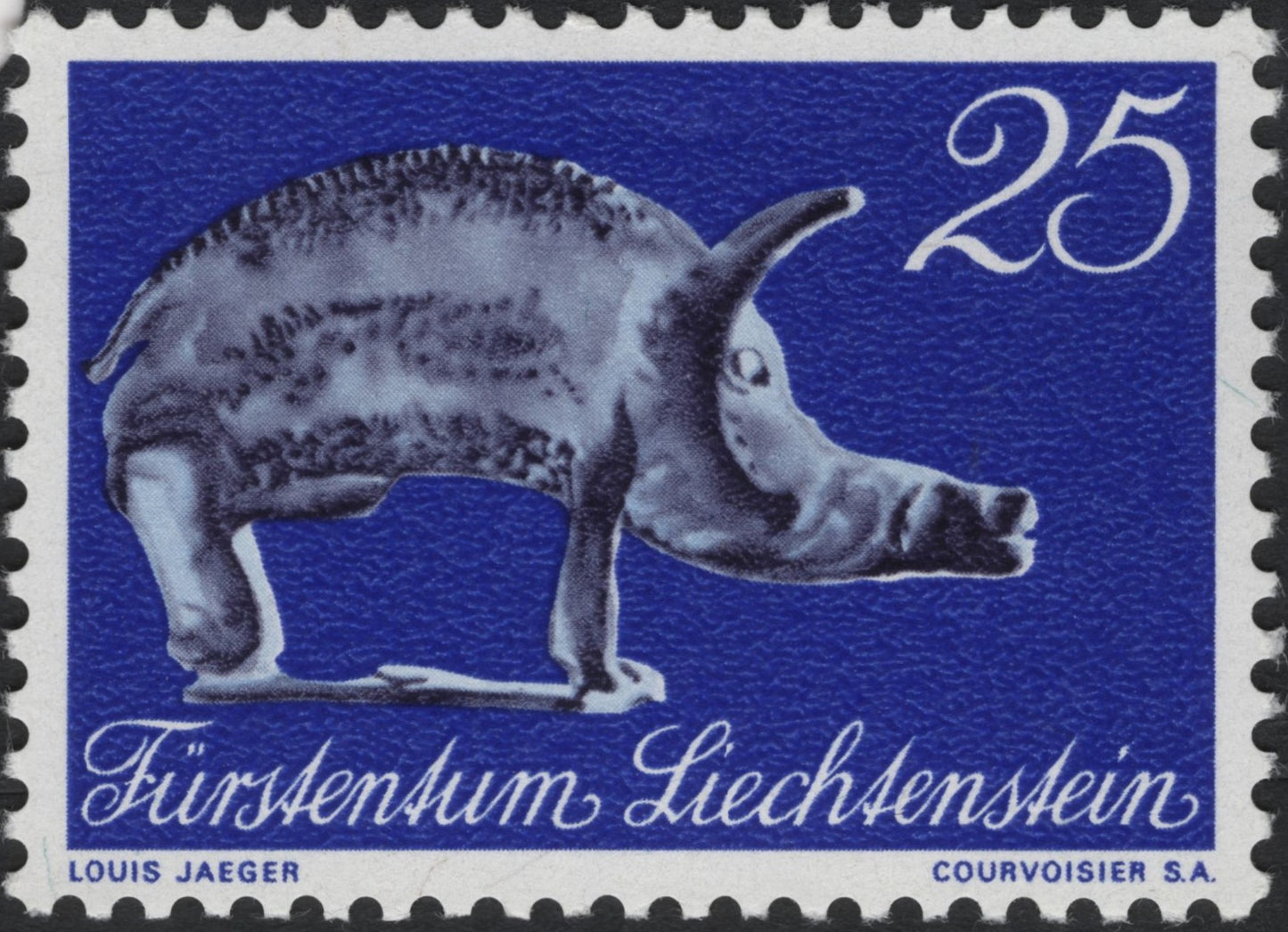 SCG7468 - 1967 Liechtenstein “Aardvark” – Prehistoric Animal Series