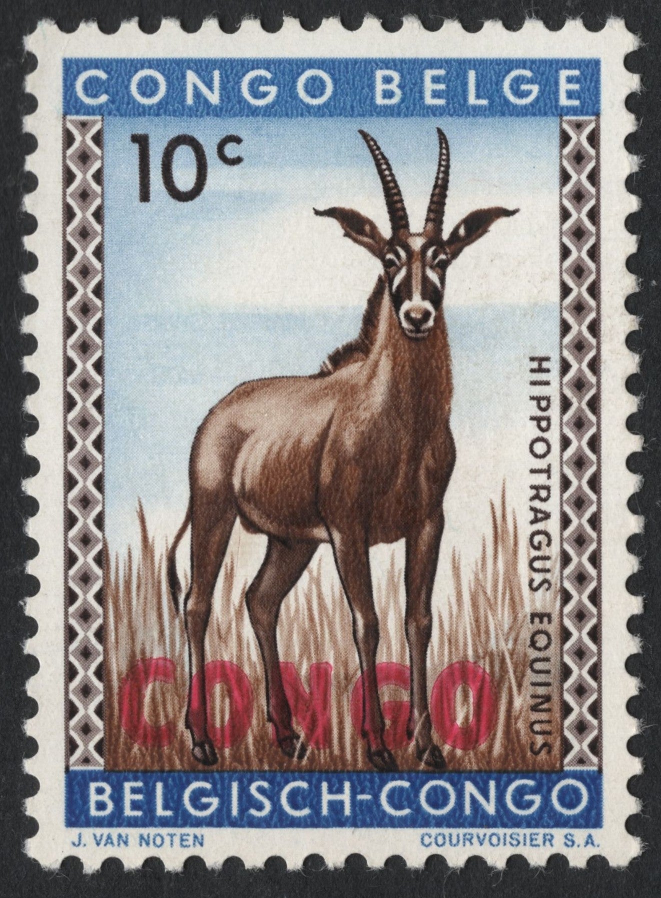 SCG7452 - Title: Belgian Congo 1960 – Sable Antelope (Hippotragus equinus)