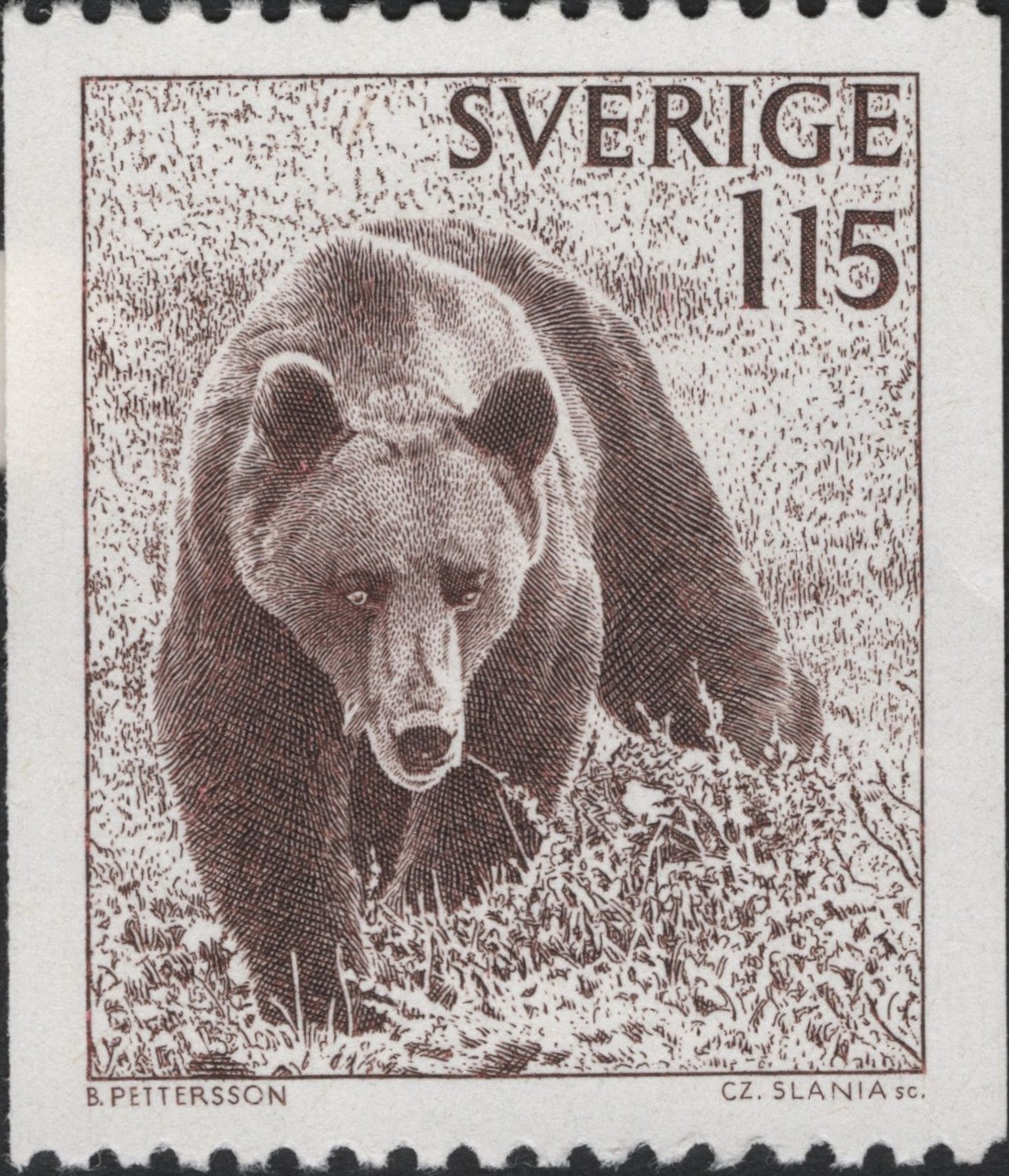 SCG7457 - Sweden 1988 – Brown Bear (Ursus arctos) Stamp