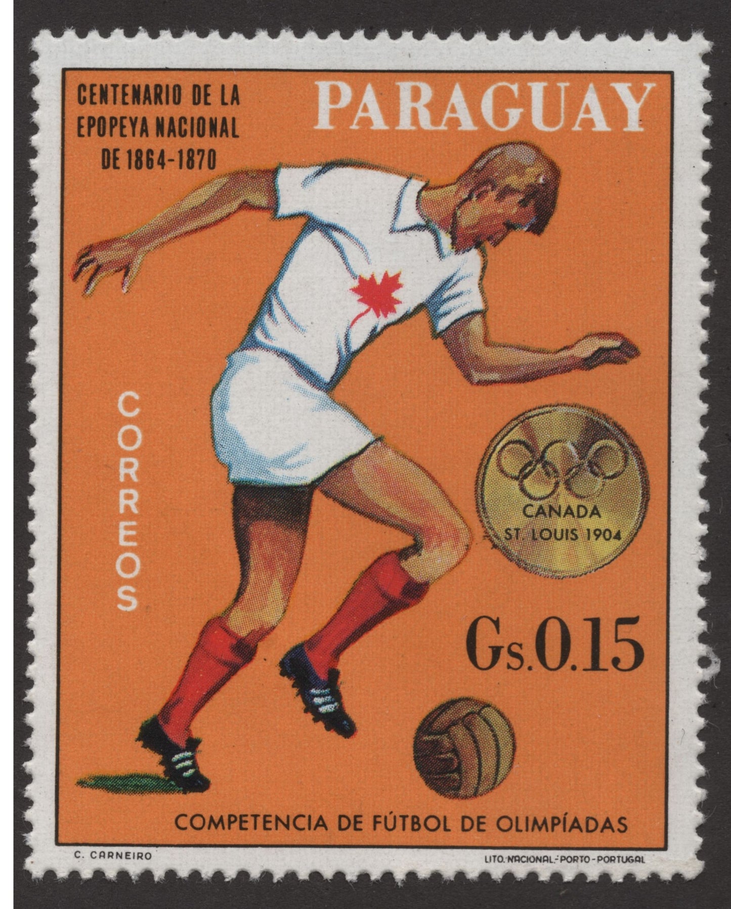 SCG169 Paraguay Olympic Football Commemorative Stamps – 1864–1870 National Epic Centenary