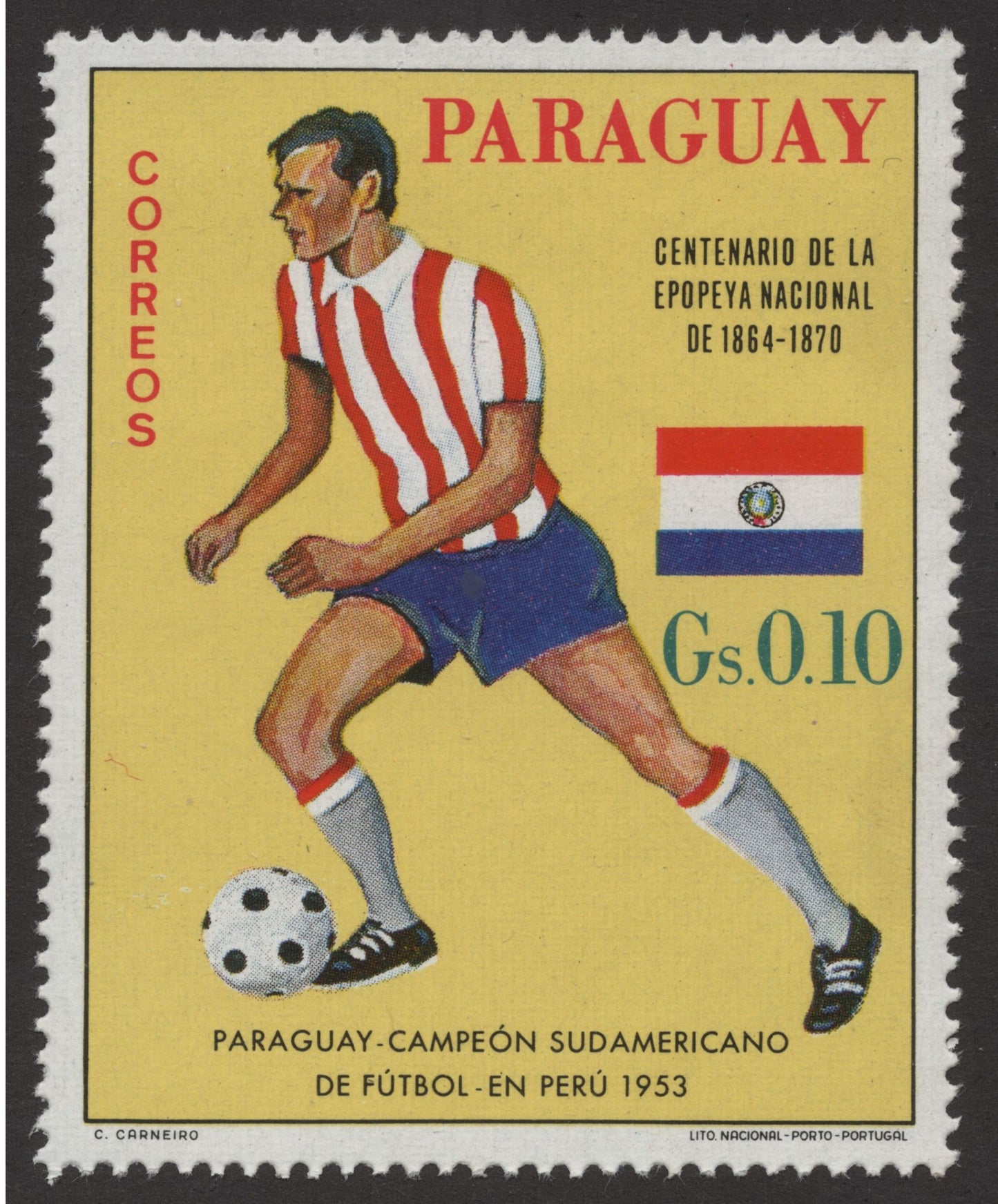 SCG167 Paraguay Football History Stamps – South American Champions & 1930 World Cup