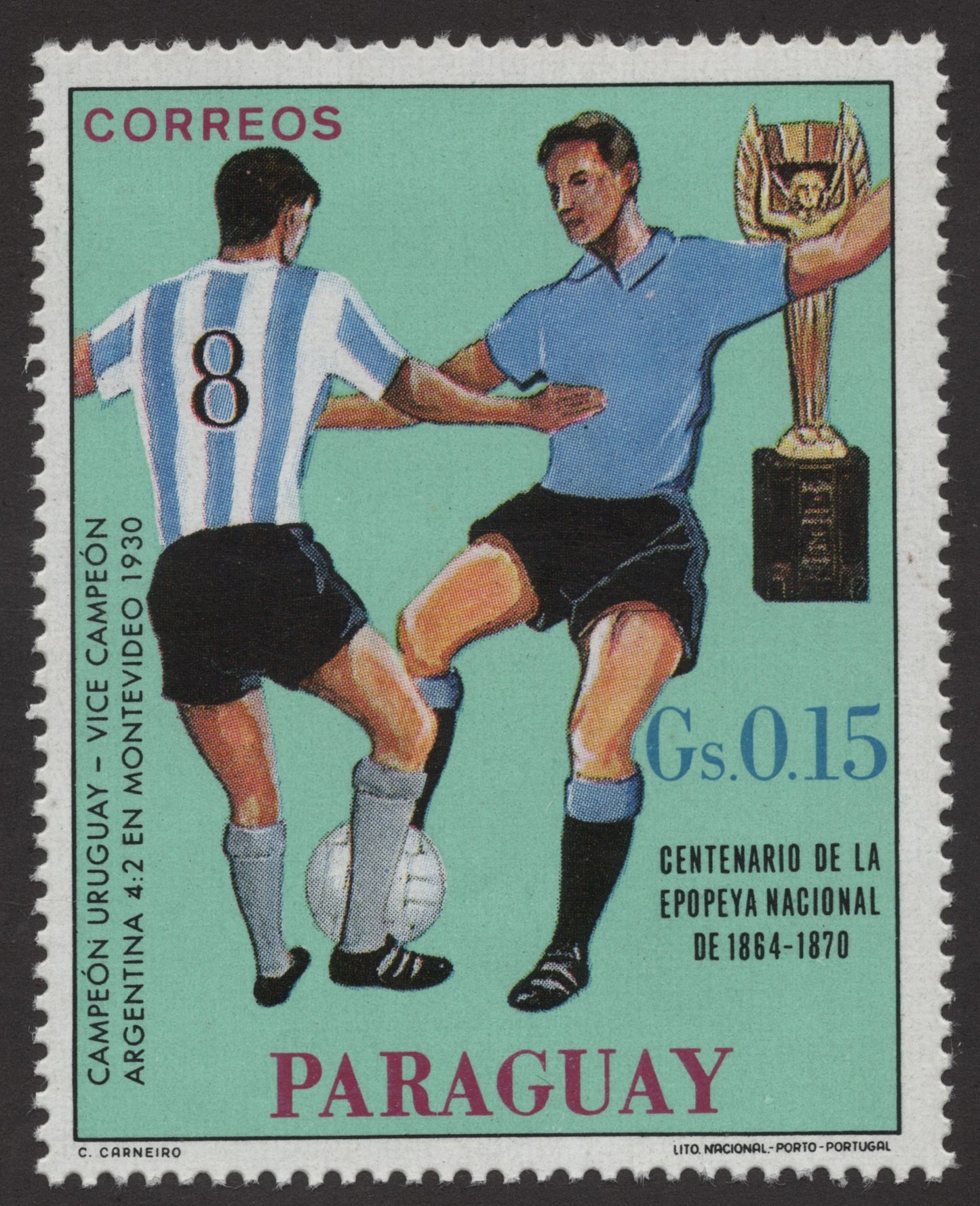 SCG167 Paraguay Football History Stamps – South American Champions & 1930 World Cup