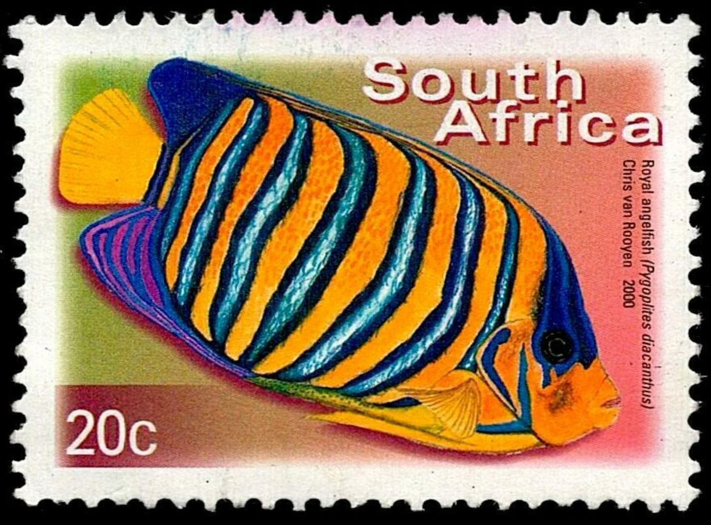 SCG1652 - South Africa 2000 Royal Angelfish Stamp – 20c