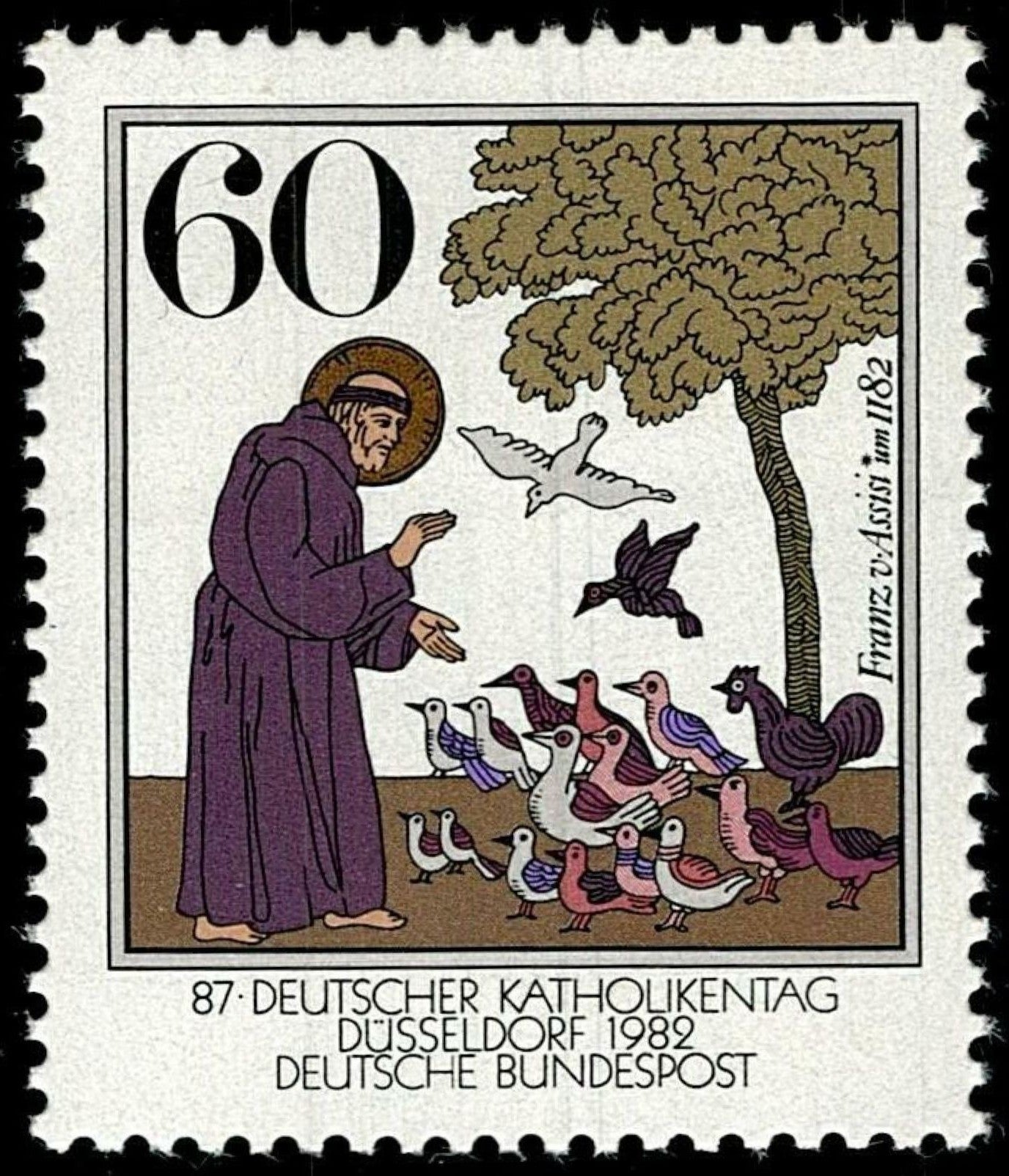 SCG784 - Germany 1982 Stamp – St. Francis of Assisi, 87th German Catholic Day