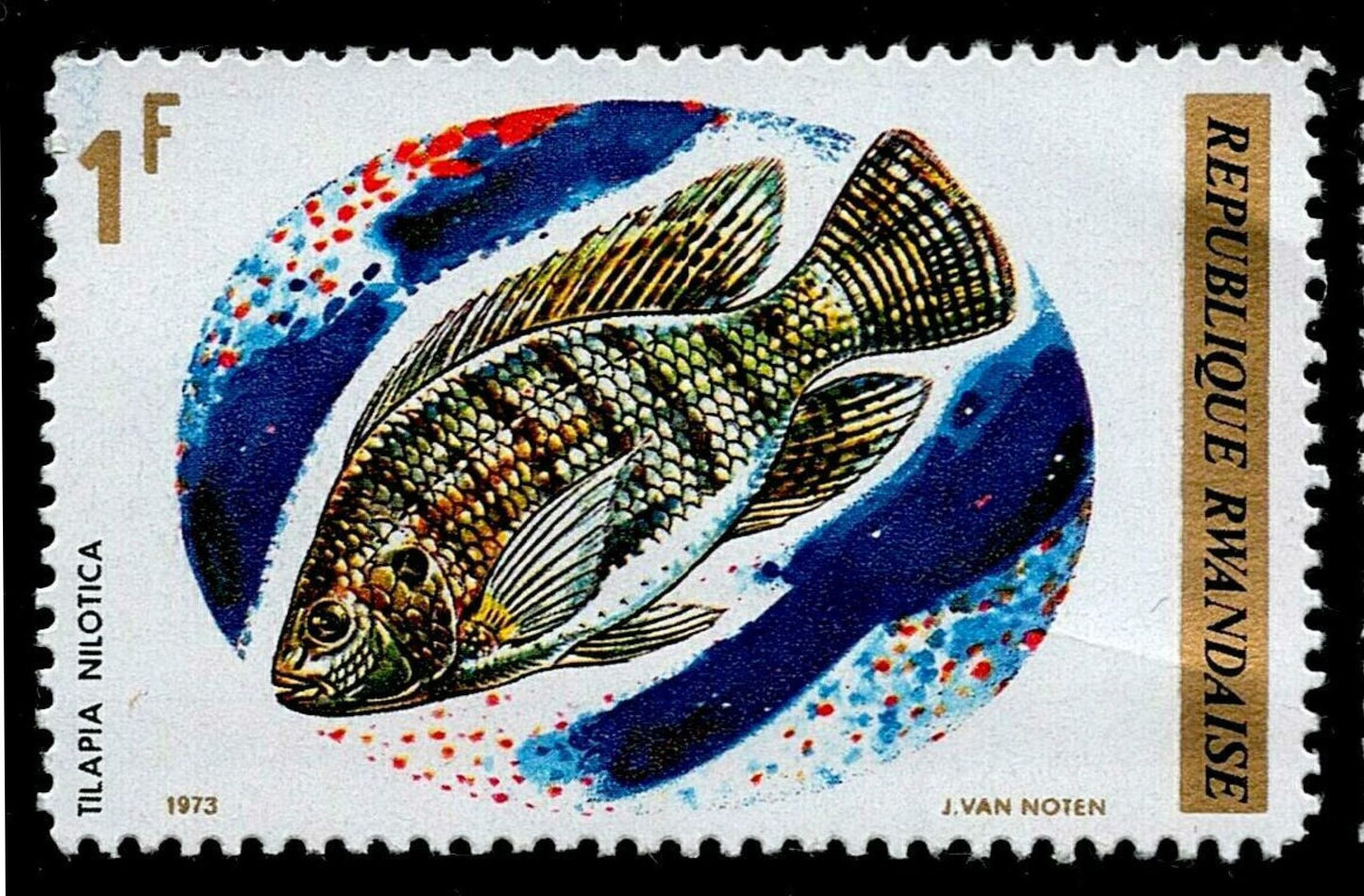 SCG1654 - Rwanda 1973 Fish Series – Tilapia and Distichodus Stamps