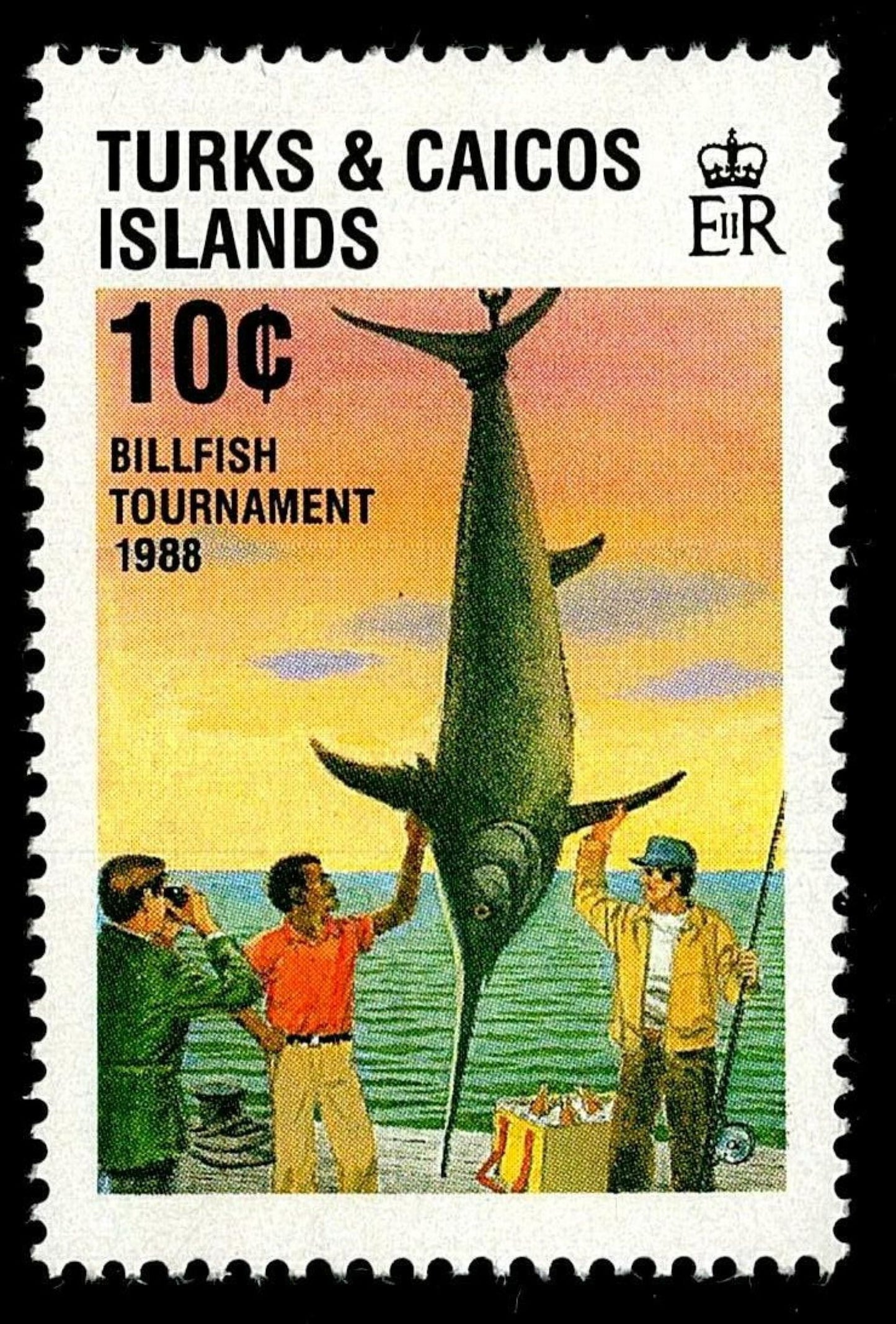 SCG1656 - Turks & Caicos Islands 1988 Billfish Tournament Stamp – 10¢