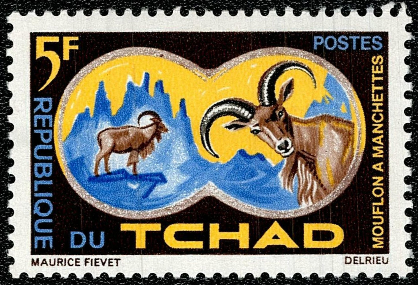 SCG800 - Chad 5F Stamp – Barbary Sheep Wildlife Series