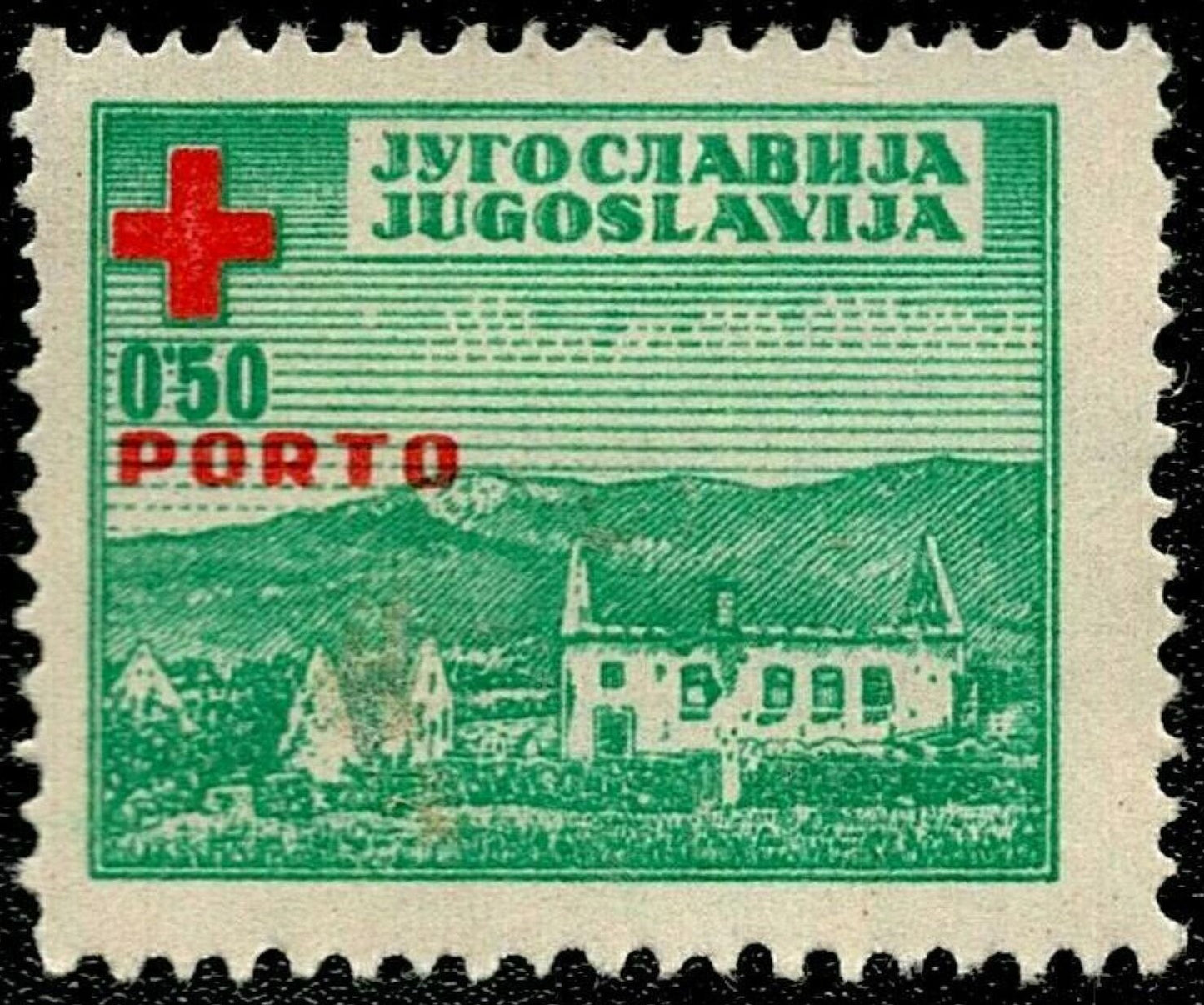 SCG1686 - Yugoslavia Red Cross Porto Stamp – 0.50 Dinar