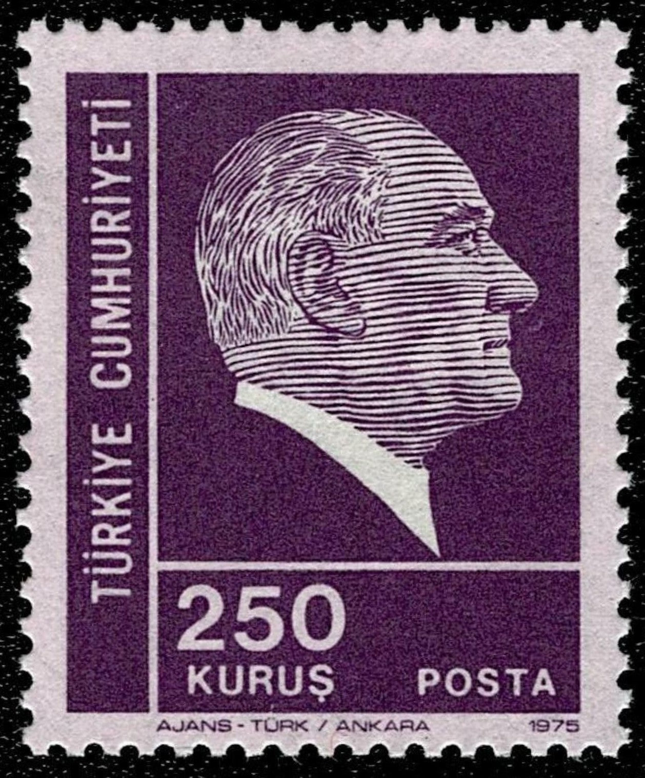 SCG808 - 1975 Turkish Atatürk - 250 Kurus Stamp