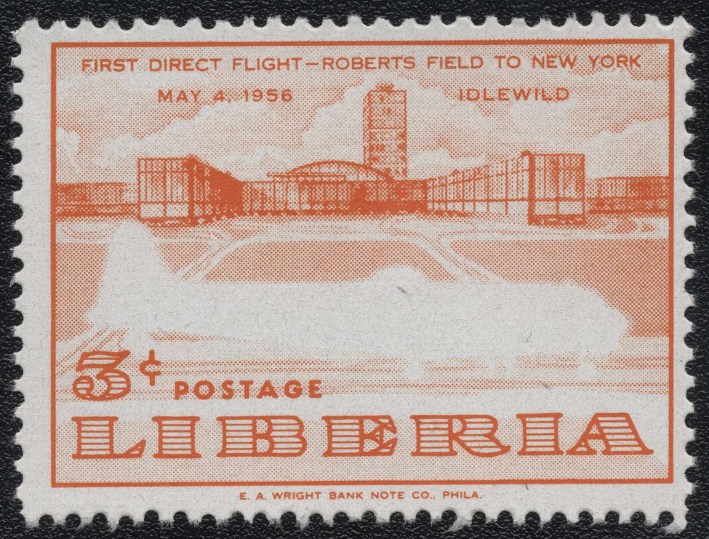 SCG948 - 1956 Liberia Airmail Error Stamp – First Direct Flight to New York