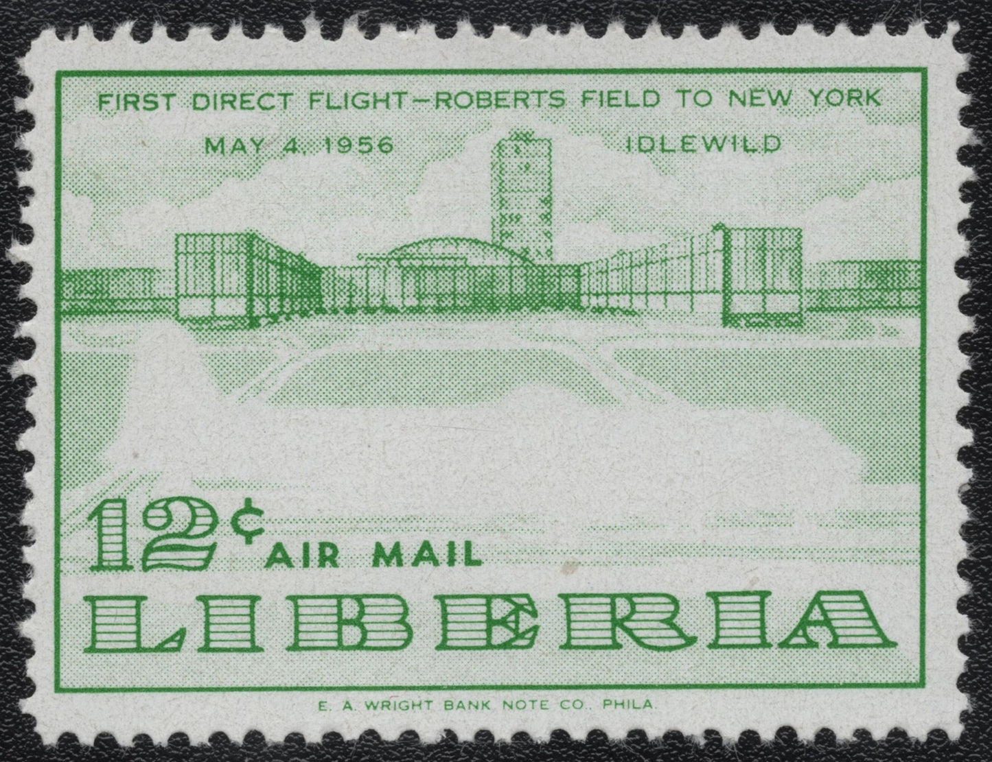 SCG952 - 1956 Liberia Airmail Error – 12¢ Idlewild Flight Commemoration