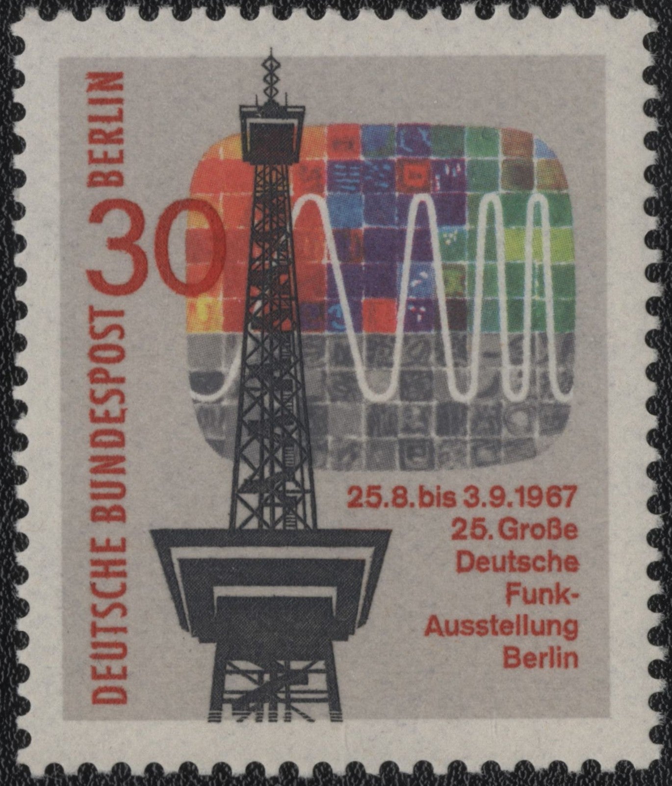 SCG879 - Germany 1967 – 25th Berlin Radio Exhibition Stamp