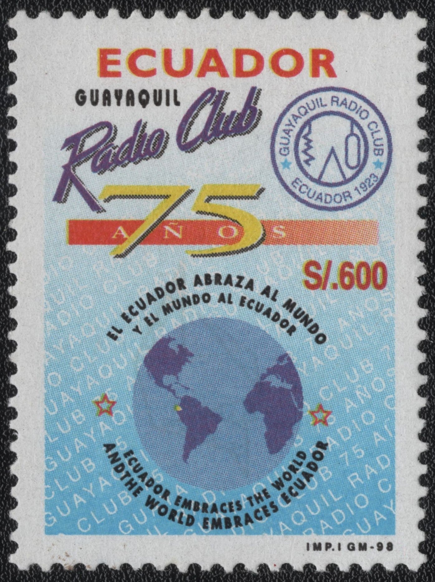 SCG880 - Ecuador 1998 – 75th Anniversary of Guayaquil Radio Club