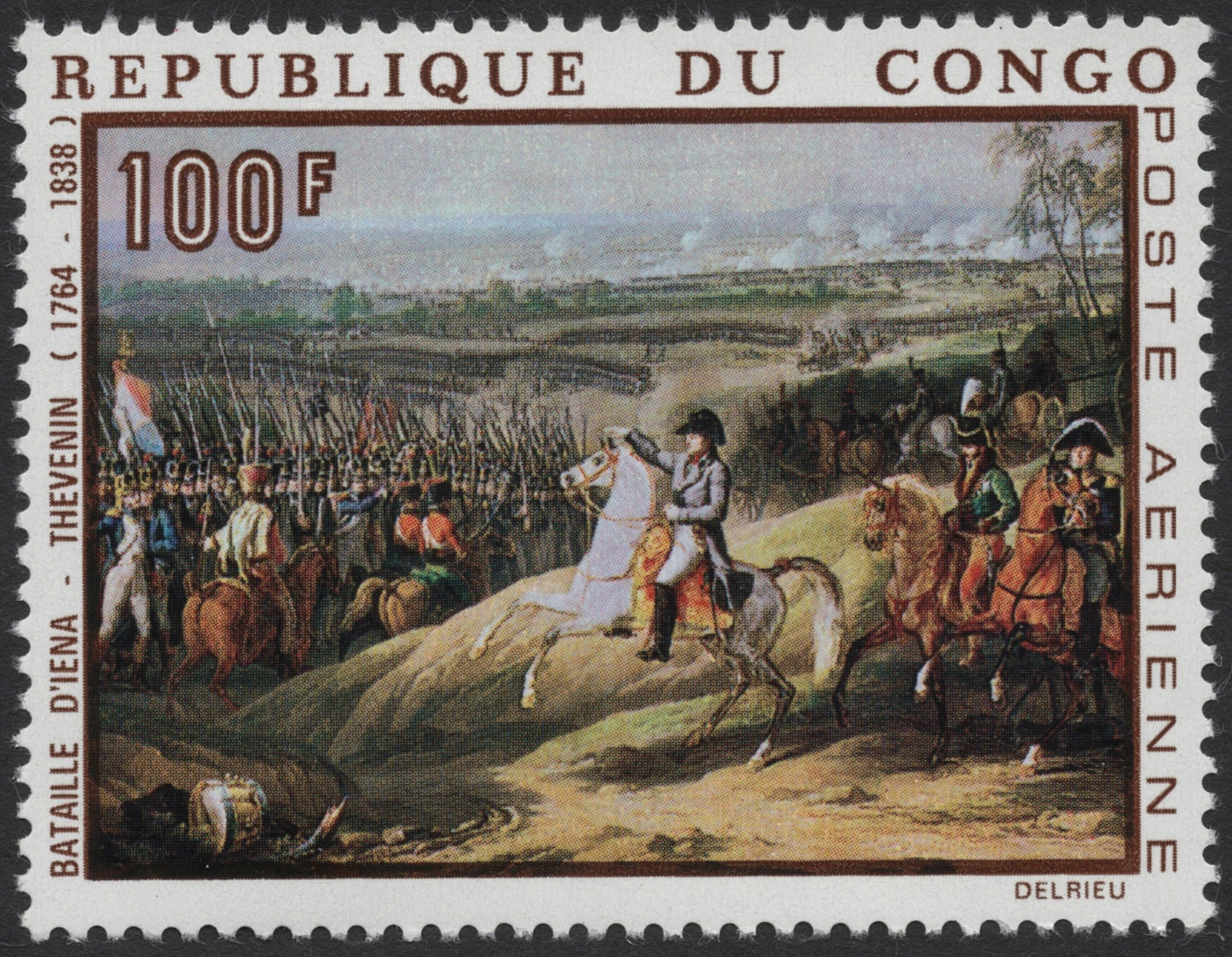 SCG884 - 1970s Congo Airmail Stamp – Battle of Jena by Thévenin