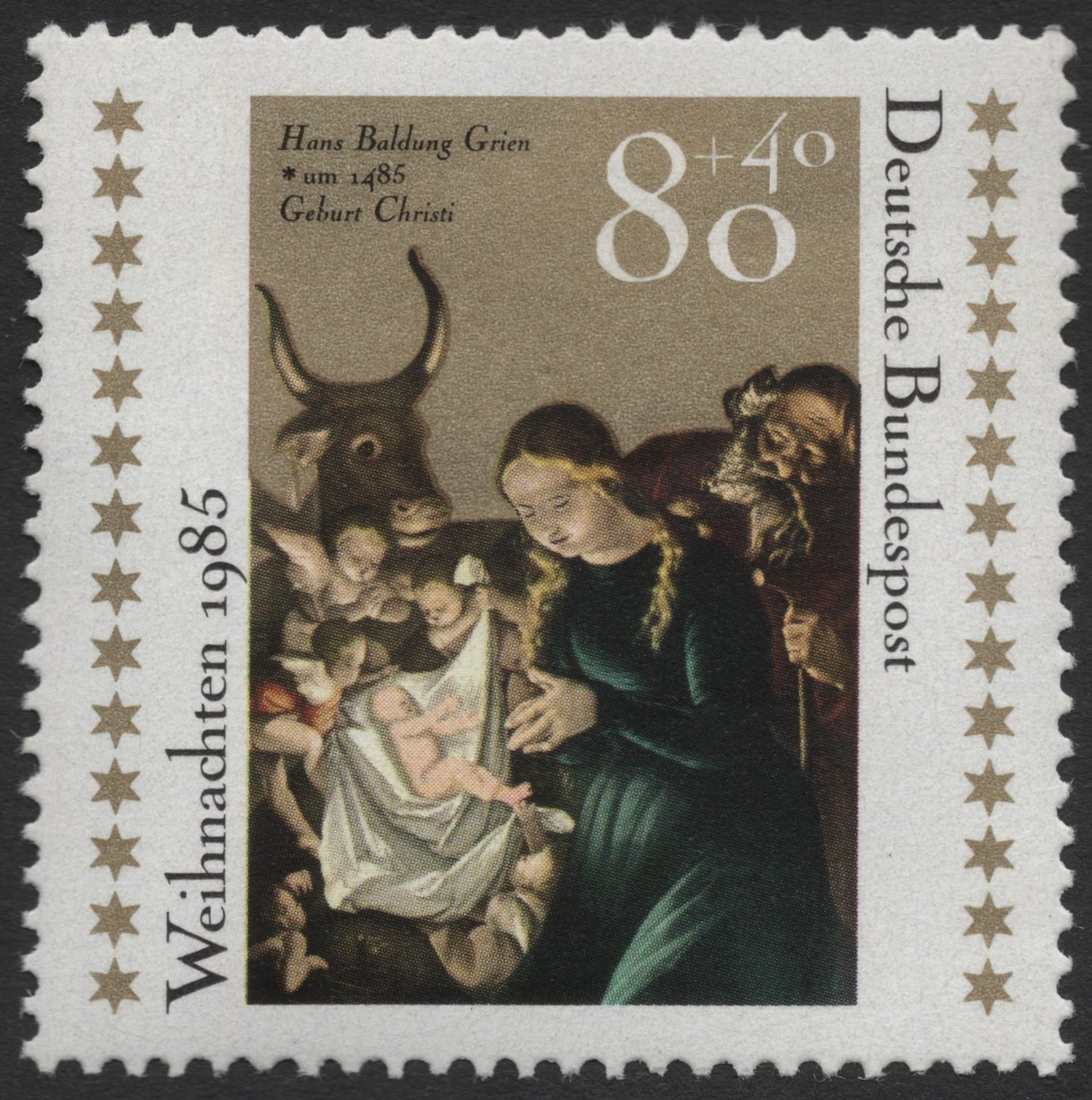 SCG830 - Germany 1985 – Christmas Stamp, Hans Baldung Grien’s “Birth of Christ”