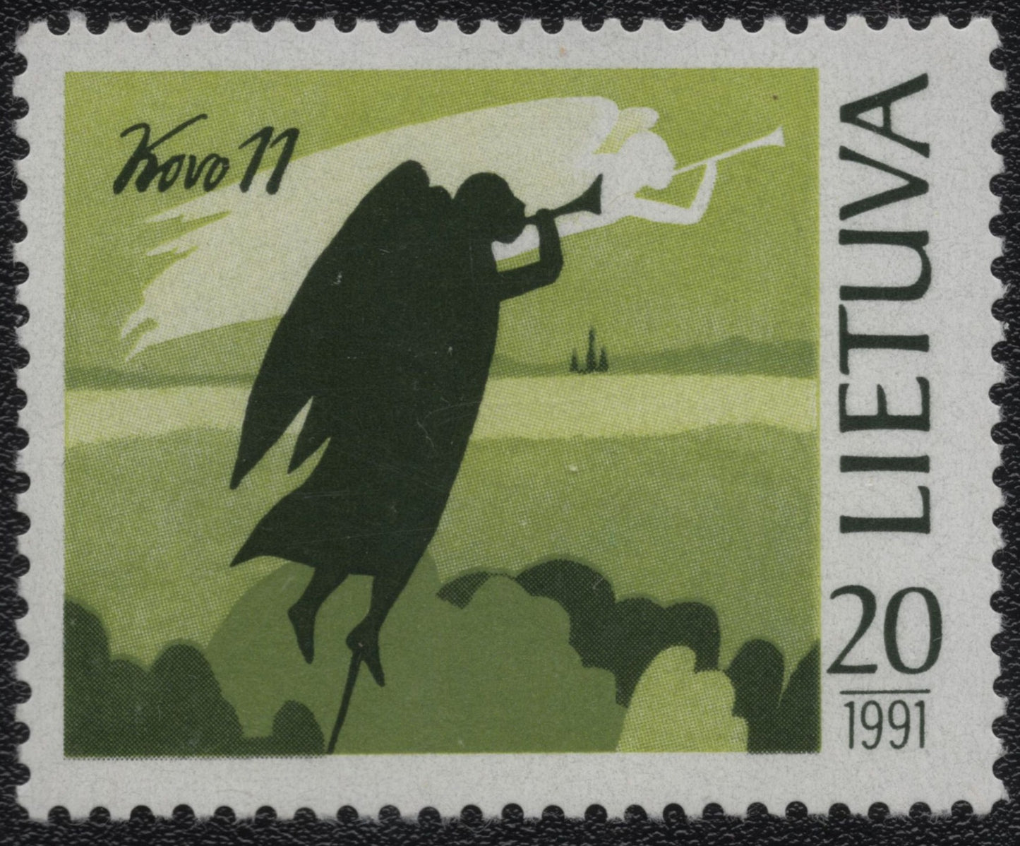 SCG844 - Lithuania 1991 Independence Angel Stamp