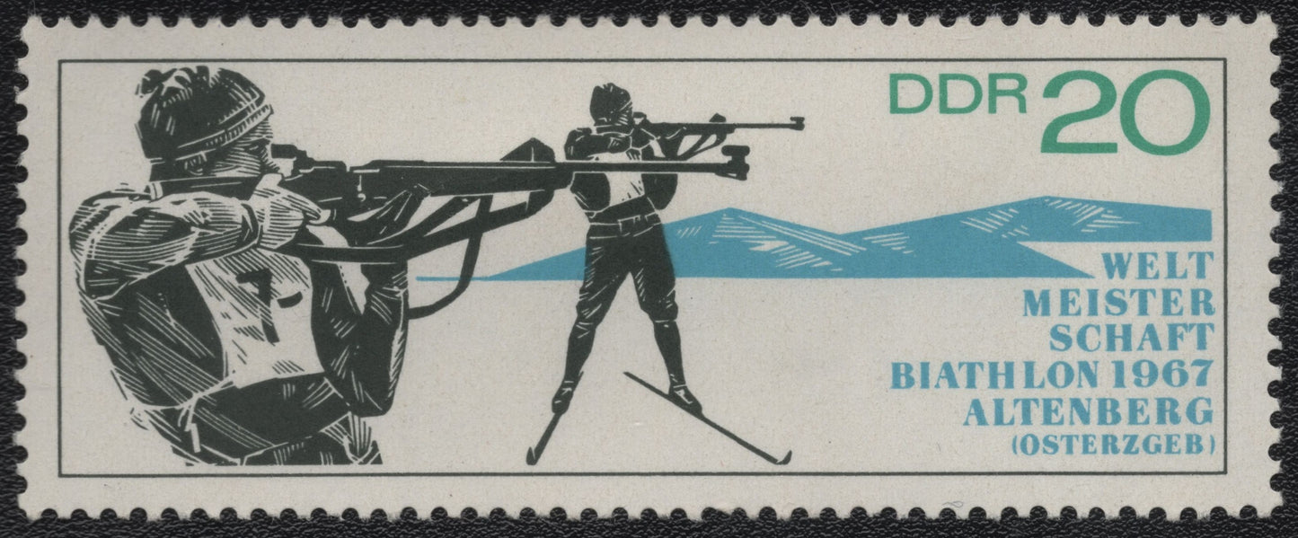SCG836 - DDR 1967 Biathlon World Championship Altenberg Stamp