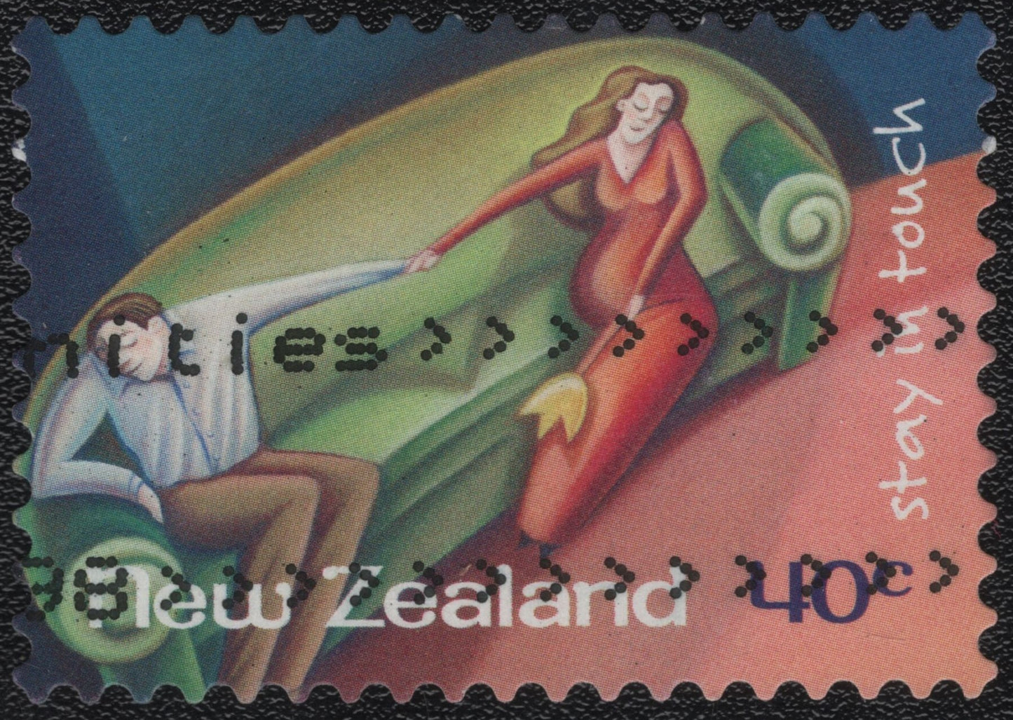 SCG909 - New Zealand 40c Used Stamp – "Stay in Touch" Campaign (with Cancellation)