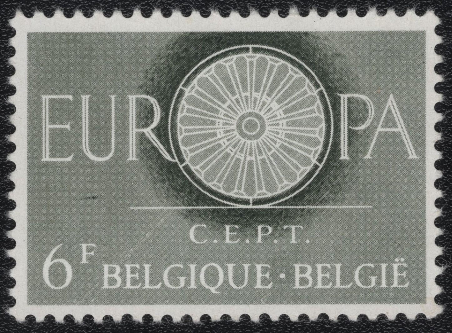 SCG983 - 1960 Belgium 6F – Europa CEPT Wheel Emblem