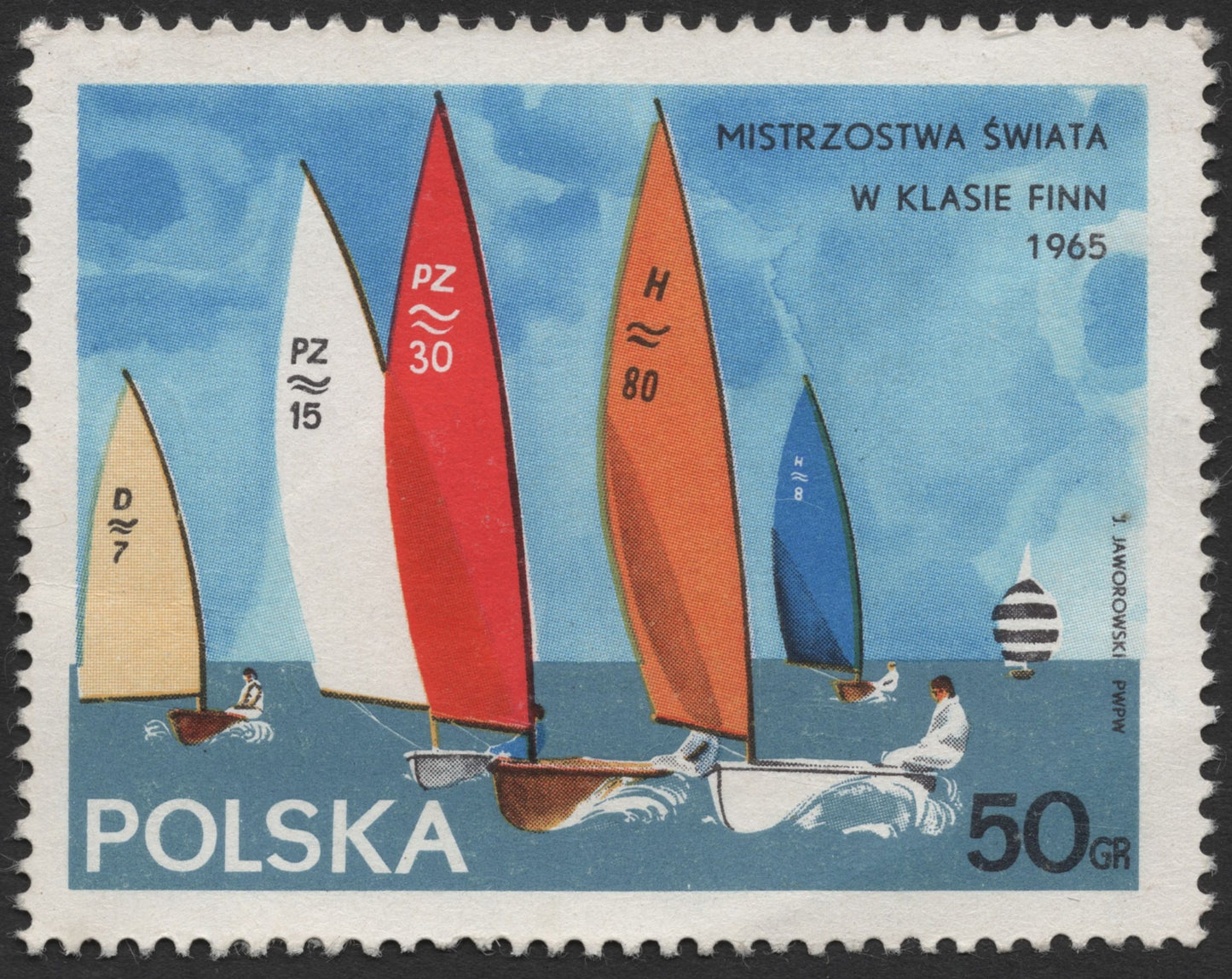SCG976 - 1965 Poland 50gr Stamp – Finn Class Sailing World Championship