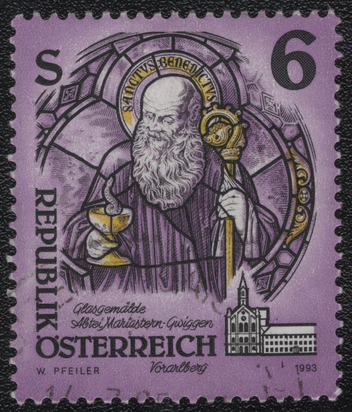 SCG1042 - Austria 1993 – St. Benedict Window, Gwiggen Monastery (Used)