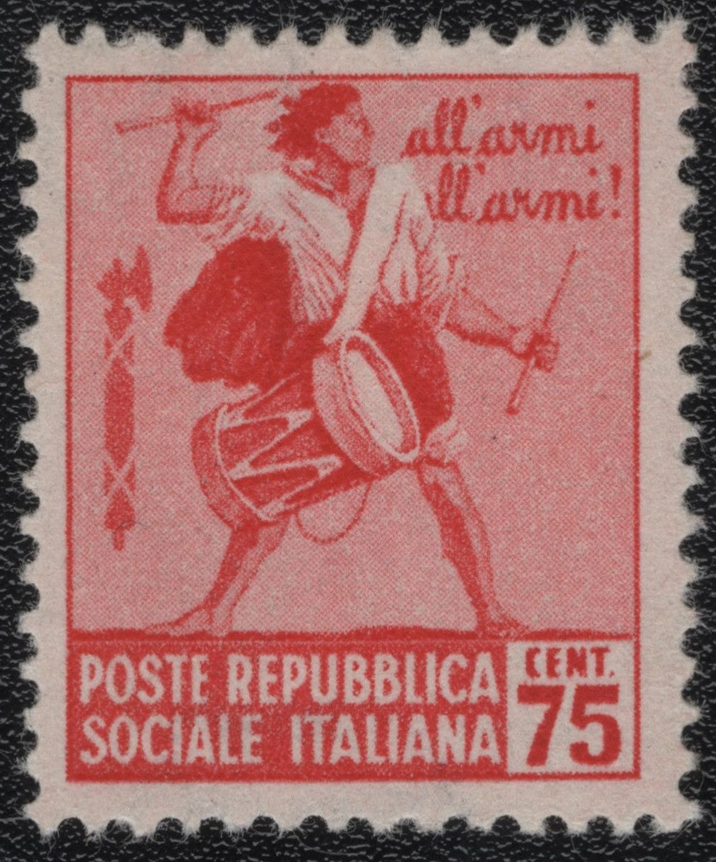 SCG1043 - 1944 RSI – To Arms! Drummer Propaganda Stamp