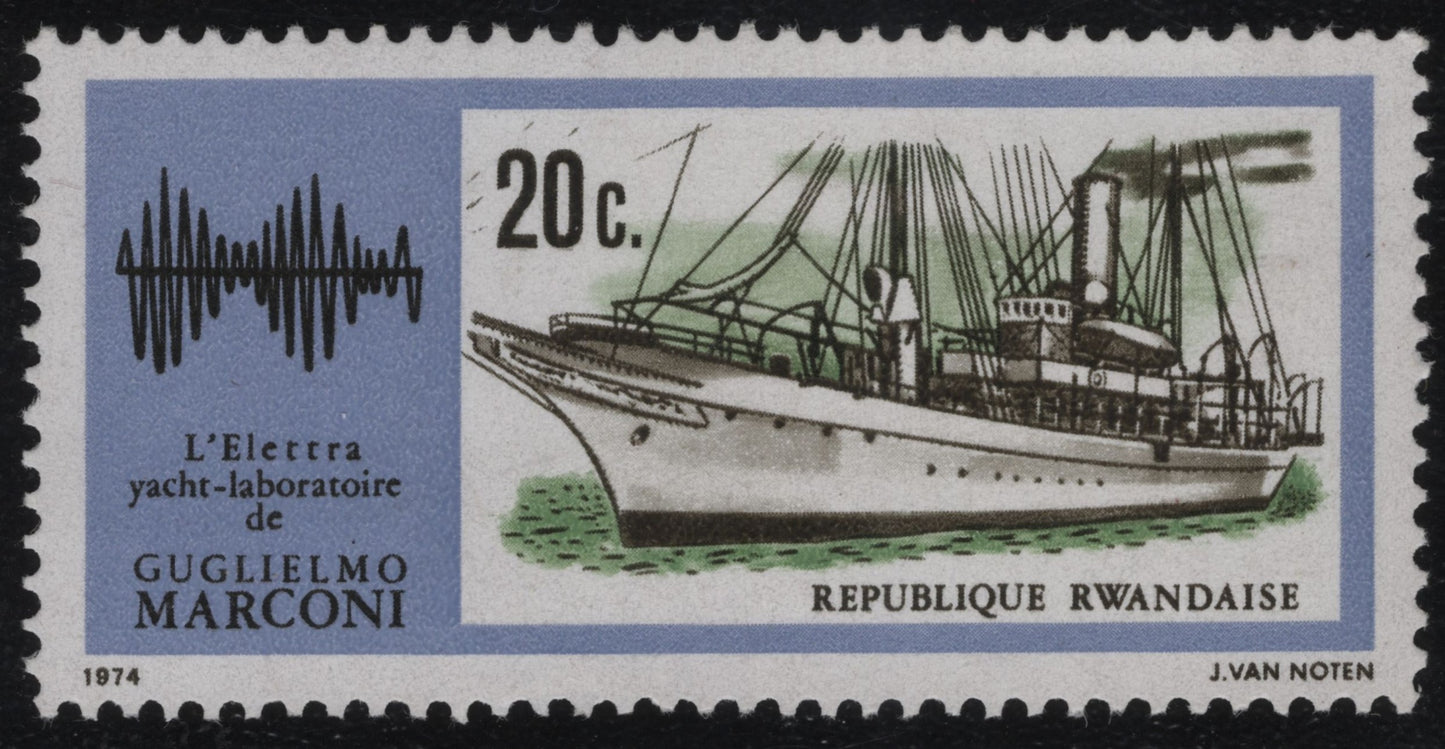 SCG1062 - Rwanda Stamp Honoring Marconi’s Radio Ship