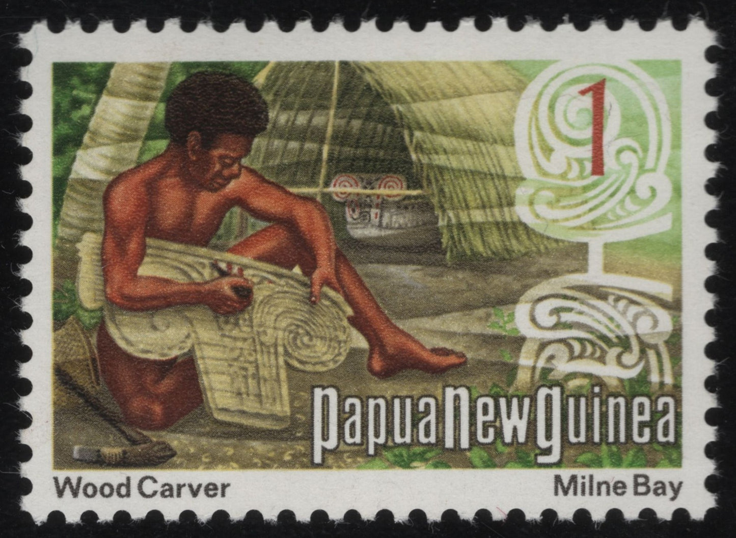 SCG1089 - Papua New Guinea 1t – Milne Bay Wood Carver
