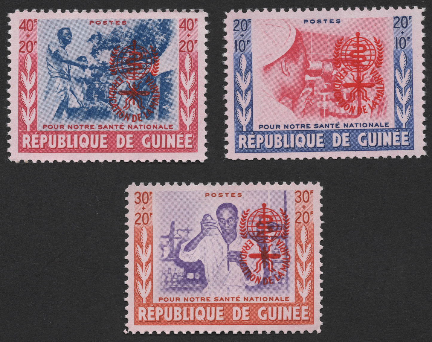 SCG1166 - Guinea – National Health & Malaria Eradication Semi-Postal Set (1960s)