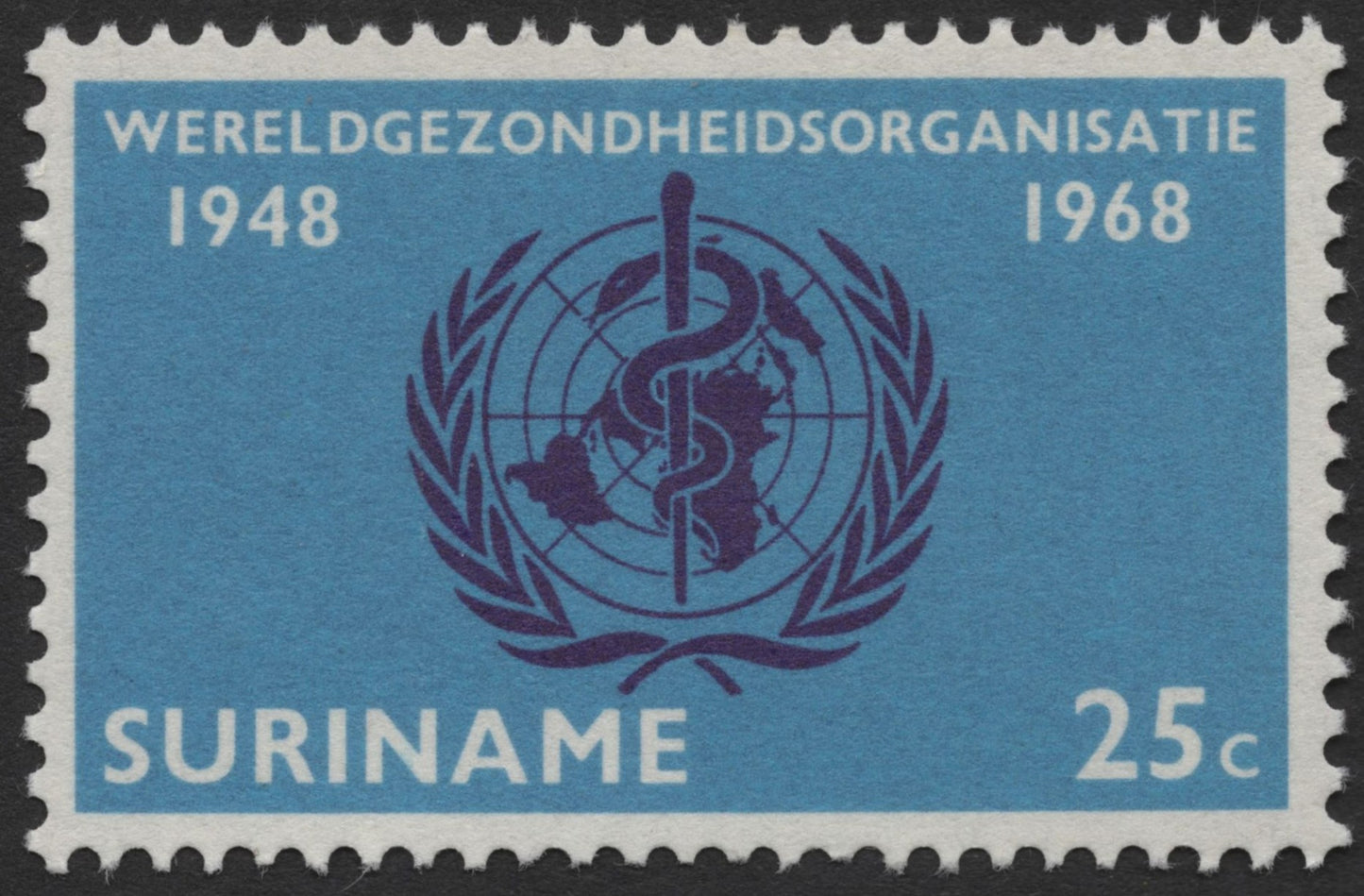SCG1164 - Suriname 1968 – WHO 20th Anniversary Stamps