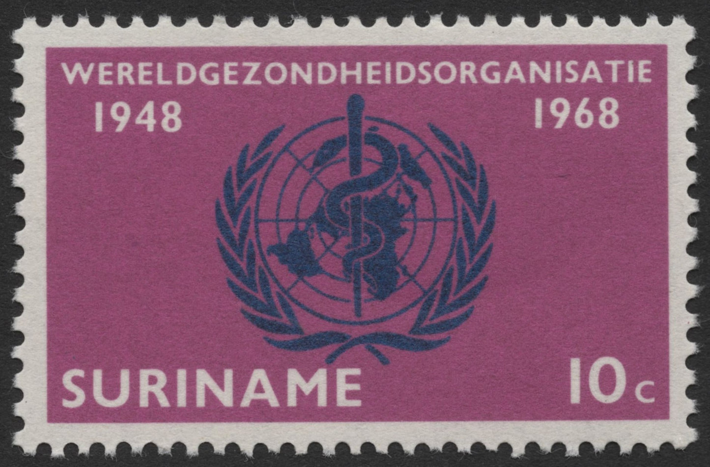 SCG1164 - Suriname 1968 – WHO 20th Anniversary Stamps