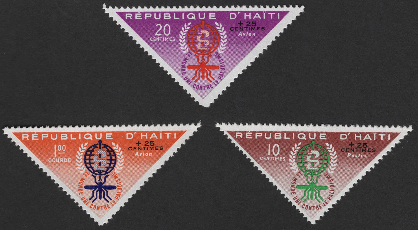 SCG1167 - Haiti – Malaria Eradication Semi-Postal Triangular Stamp Set