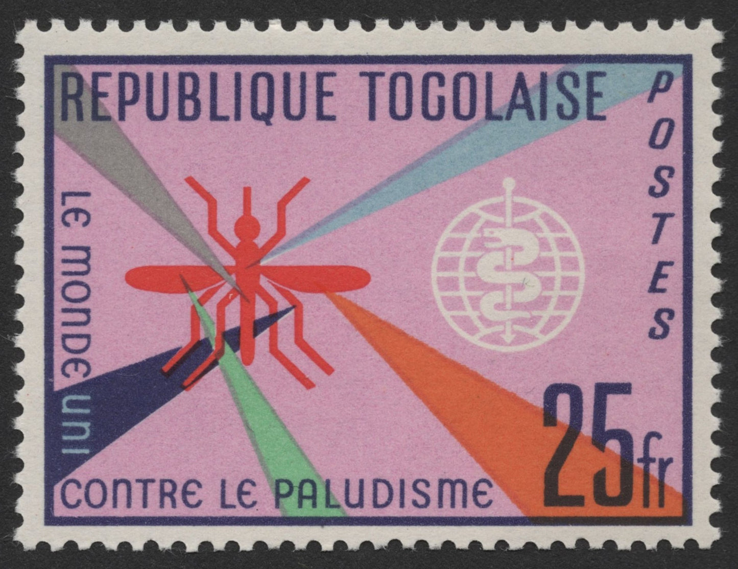 SCG1169 - Togo – United Against Malaria WHO Stamp Set (Color Rays Series)