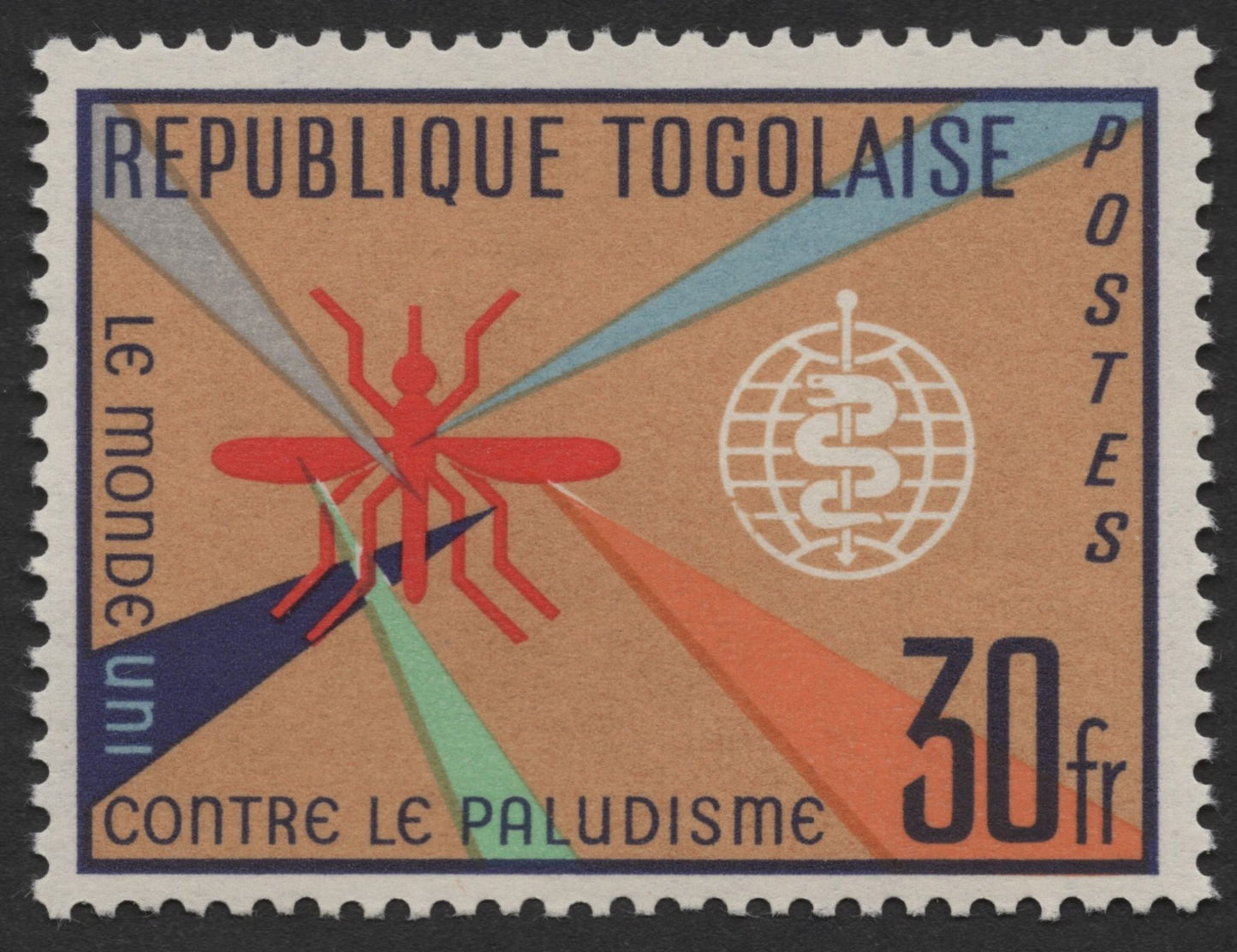 SCG1169 - Togo – United Against Malaria WHO Stamp Set (Color Rays Series)