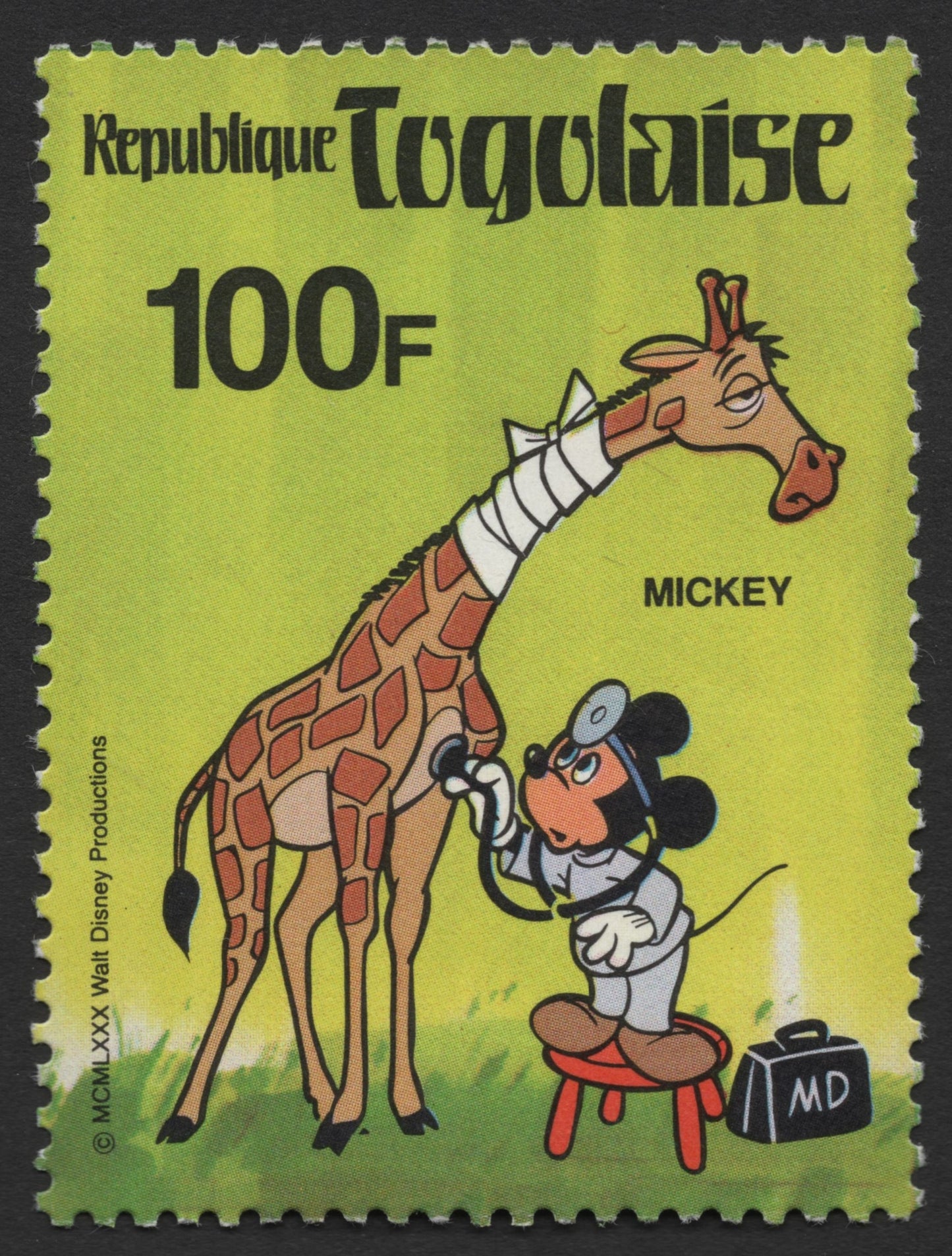 SCG1195 - Togo Stamp – Mickey Mouse as Doctor (1980 Disney Issue)