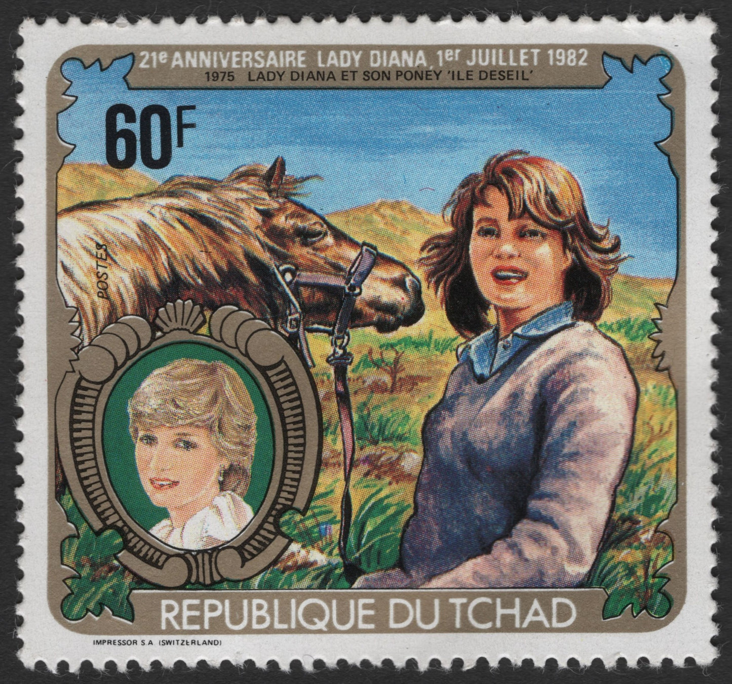 SCG1198 - Princess Diana and Her Pony – Chad 60F Tribute