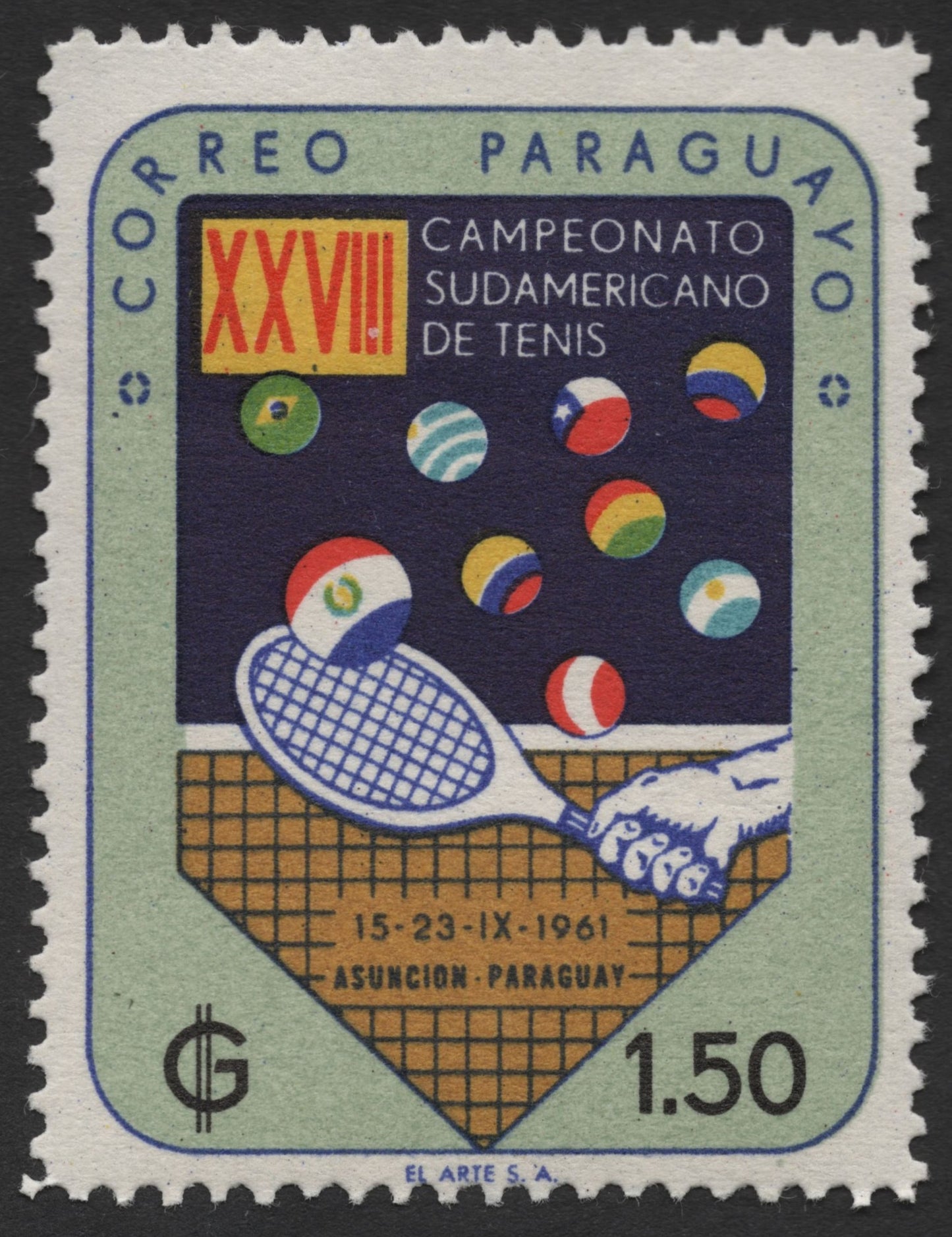 SCG1208 - Paraguay – 1961 South American Tennis Championship (XXVIII)