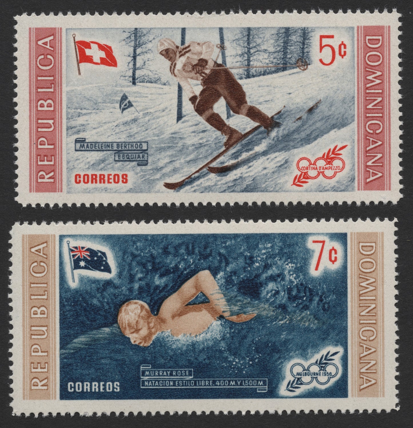 SCG1207 - Dominican Republic – Olympic Sports Tribute: Skiing & Swimming