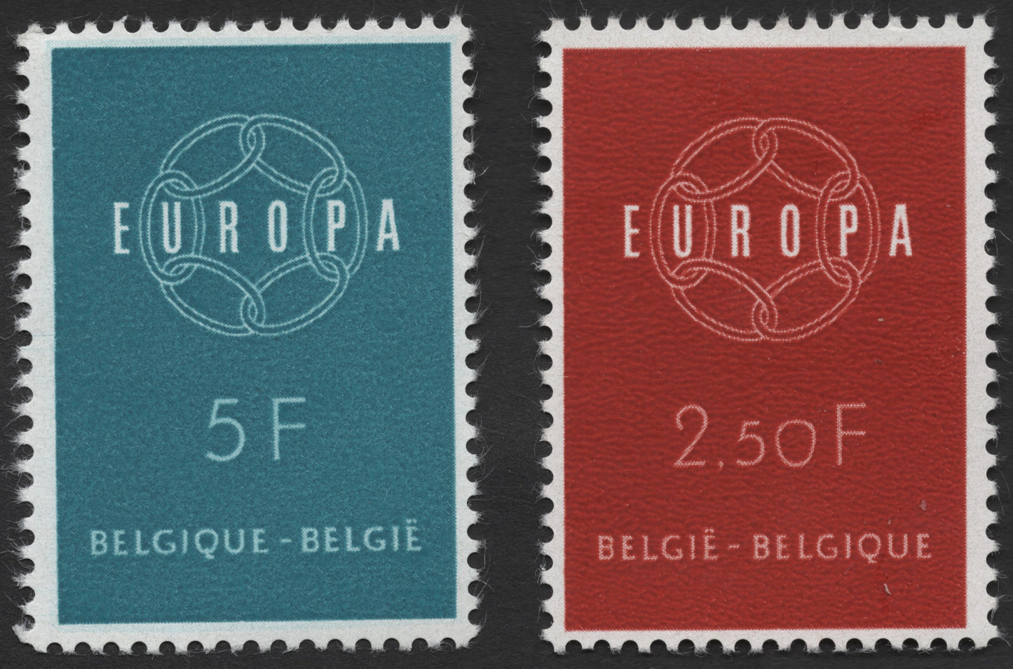 SCG1224 - 1961 Belgium Europa Stamps – Linked Chain Emblem