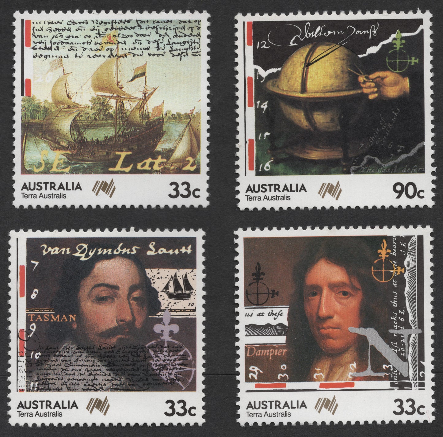 SCG1230 - Australia 1986 Terra Australis Explorers Stamp Set