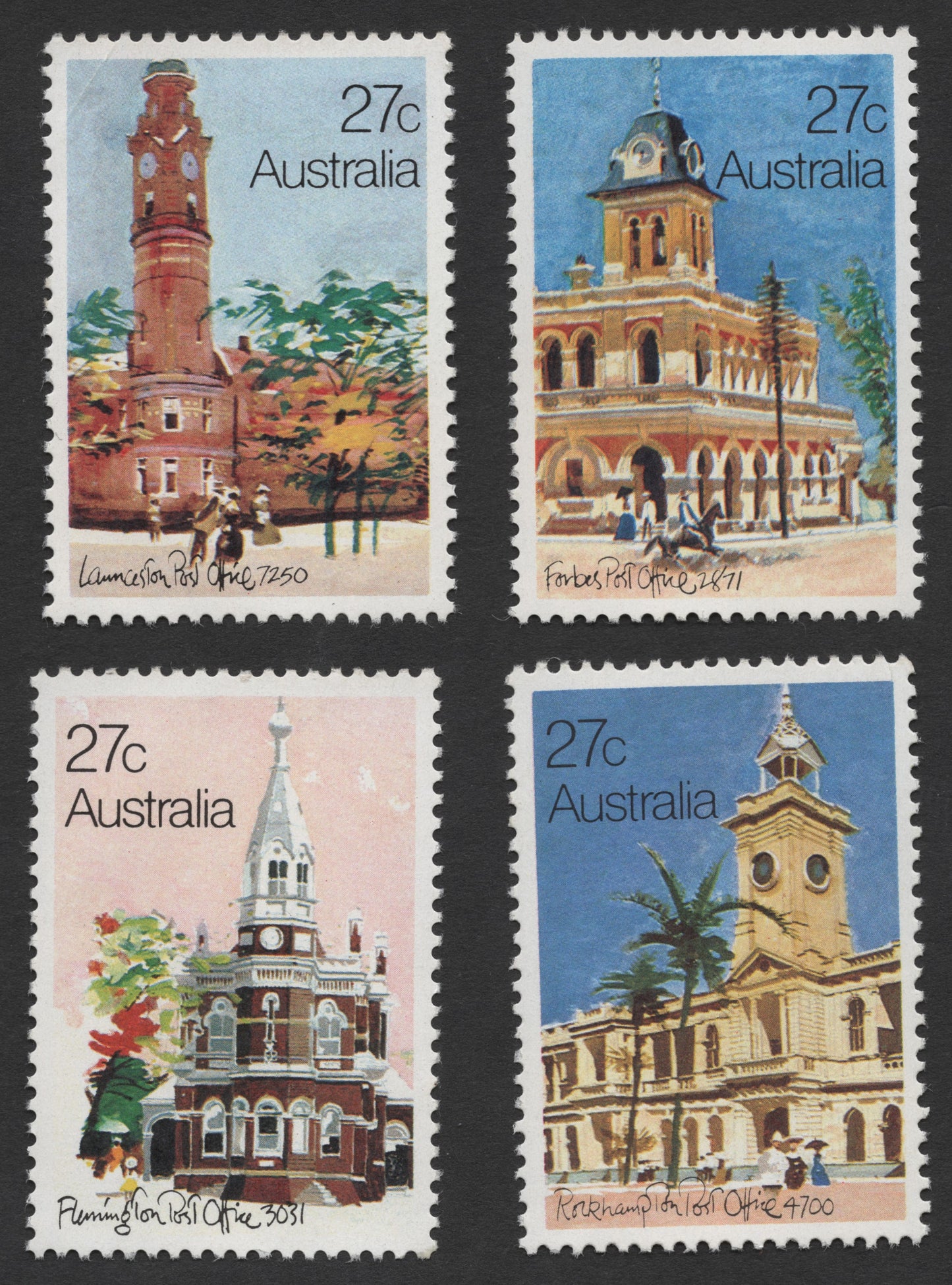 SCG1236 - Australia 1982 Historic Post Offices – 27c Stamp Set