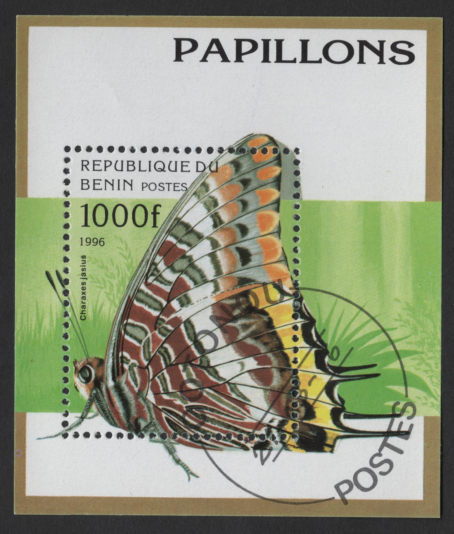 SCG1258 - Benin 1996 “Charaxes jasius – Butterfly” Used Miniature Sheet