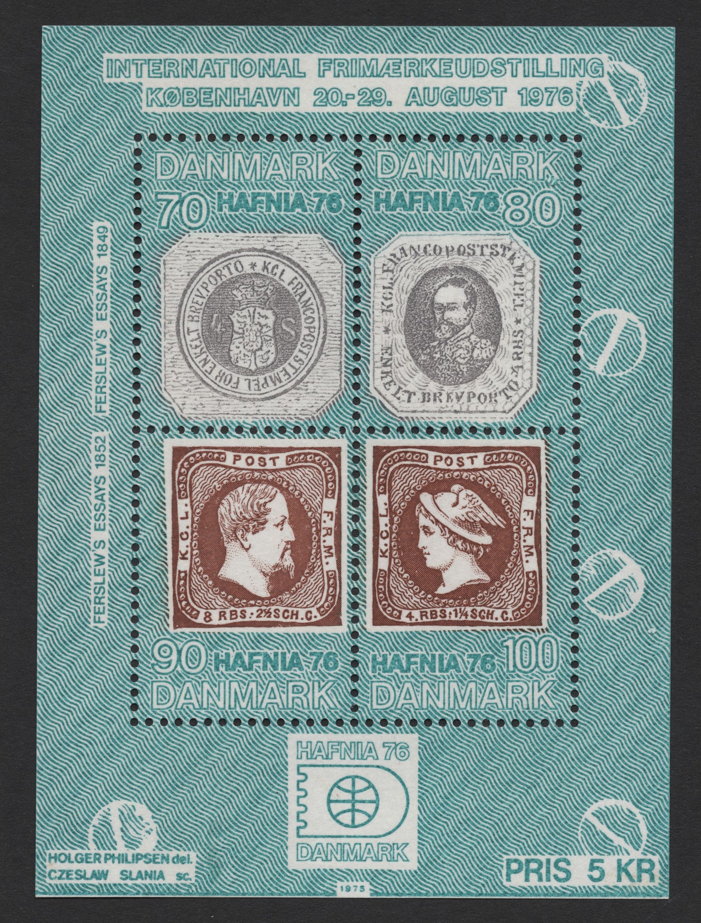 SCG1323 - Denmark 1975 – Hafnia 76 International Stamp Exhibition Miniature Sheet