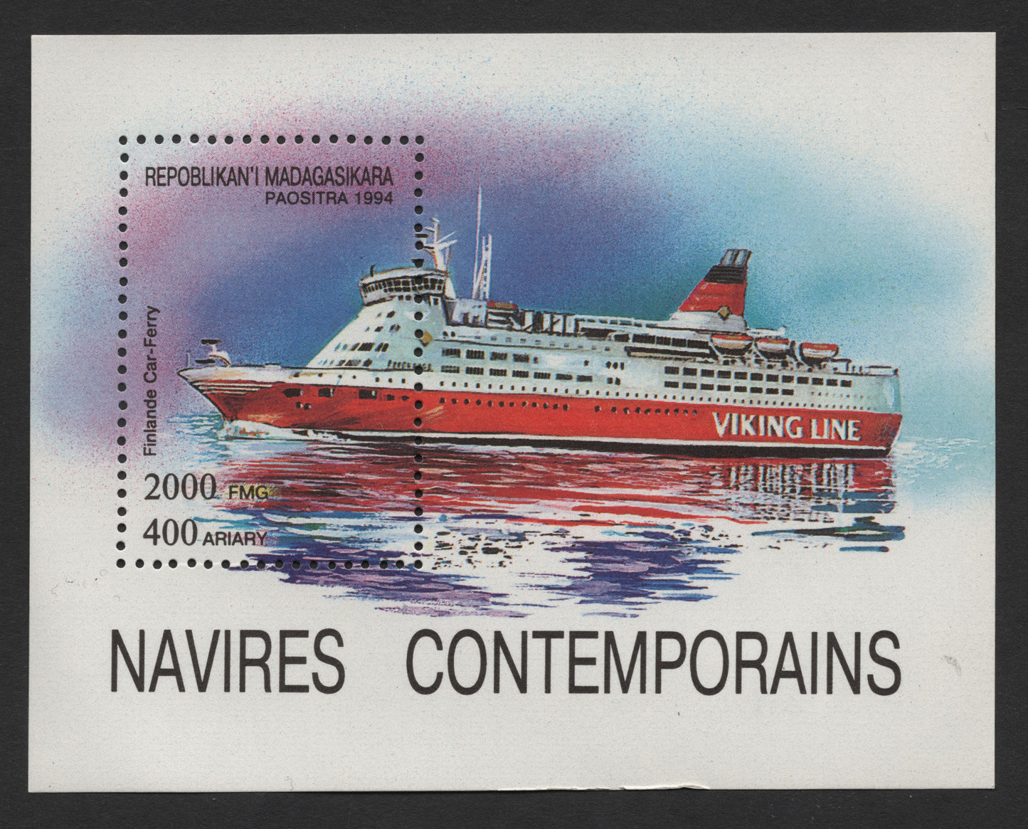 SCG1325 - Madagascar 1994 – Viking Line Car Ferry Miniature Sheet
