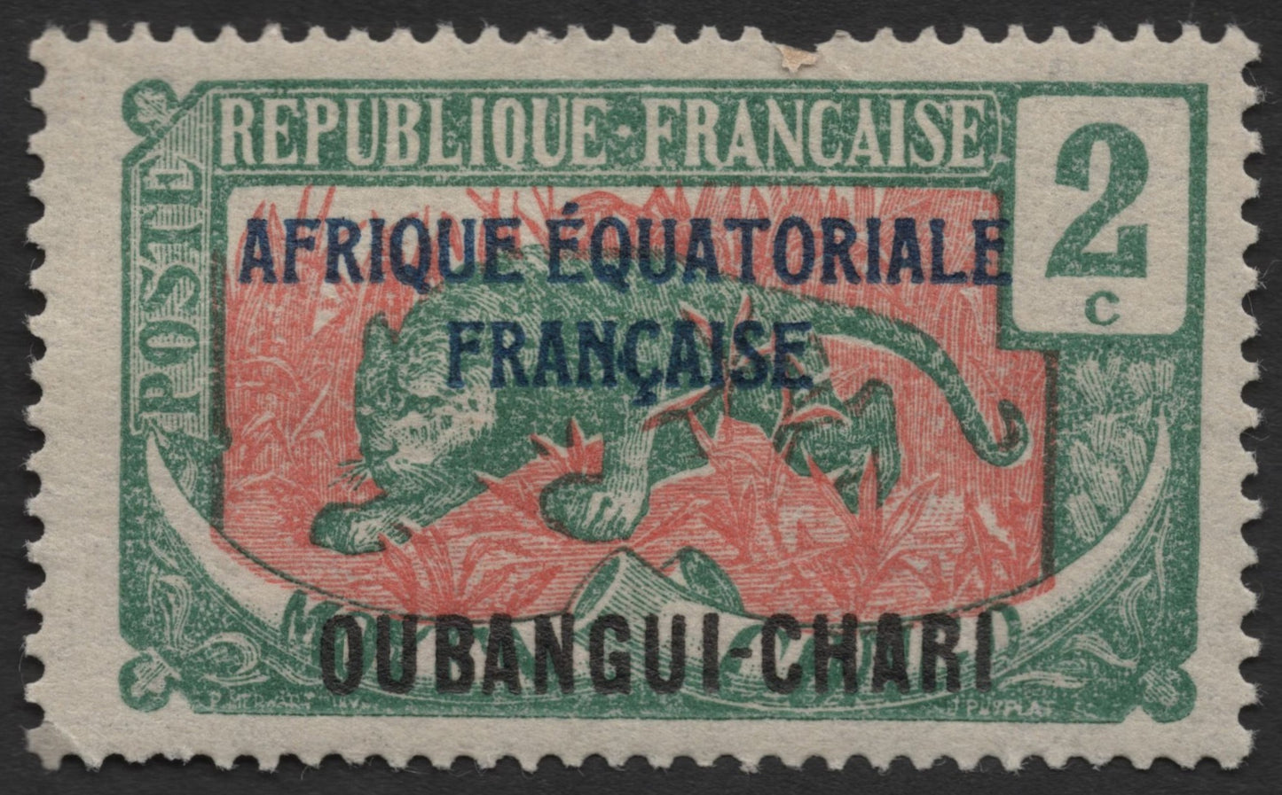SCG1293 - Oubangui-Chari – French Colonial Leopard Overprint Issue